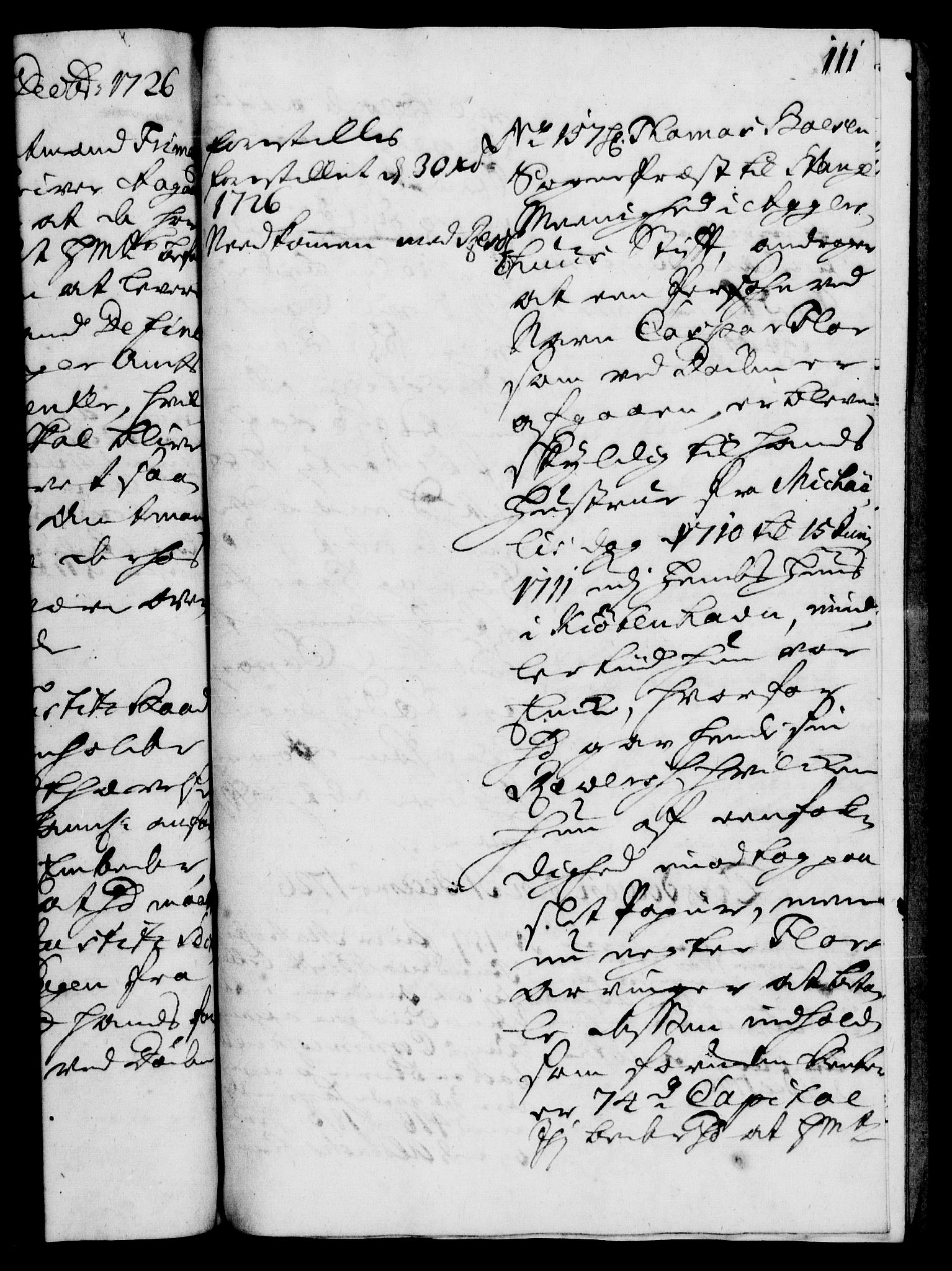 Rentekammeret, Kammerkanselliet, AV/RA-EA-3111/G/Gh/Gha/L0009: Norsk ekstraktmemorialprotokoll (merket RK 53.54), 1726-1728, s. 111