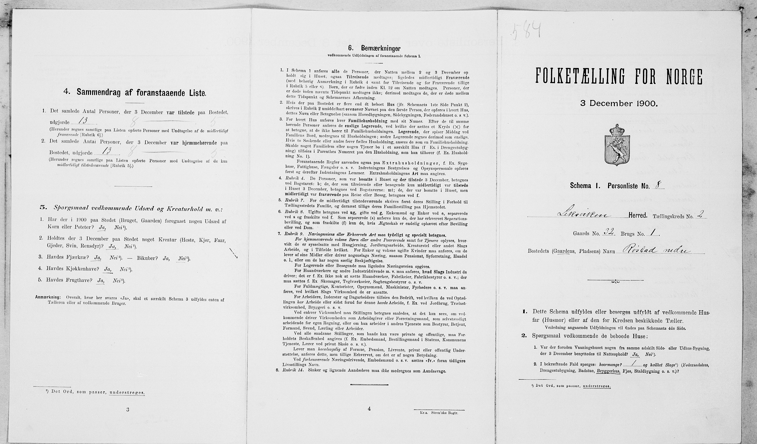 SAT, Folketelling 1900 for 1718 Leksvik herred, 1900, s. 178