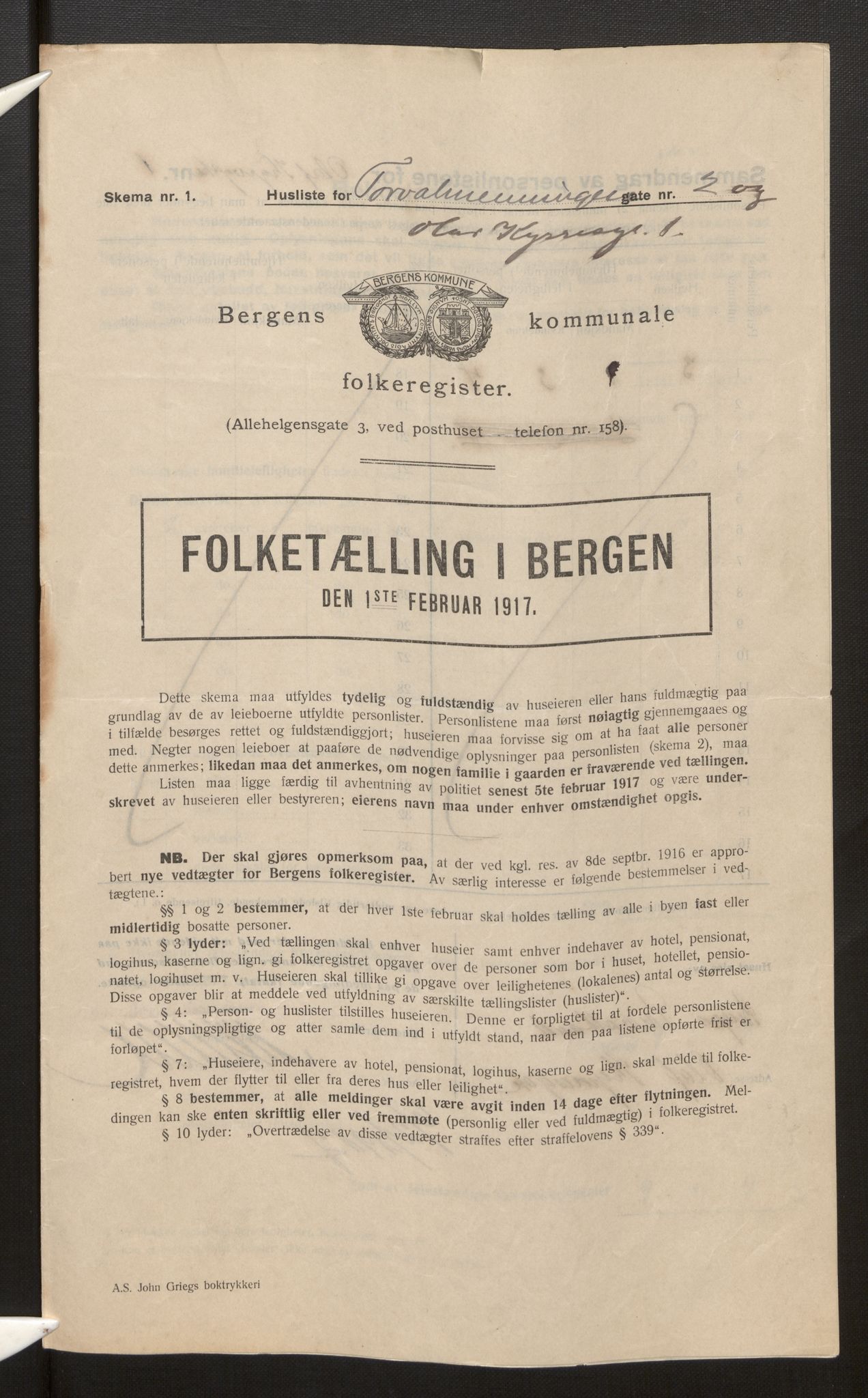 SAB, Kommunal folketelling 1917 for Bergen kjøpstad, 1917, s. 42273