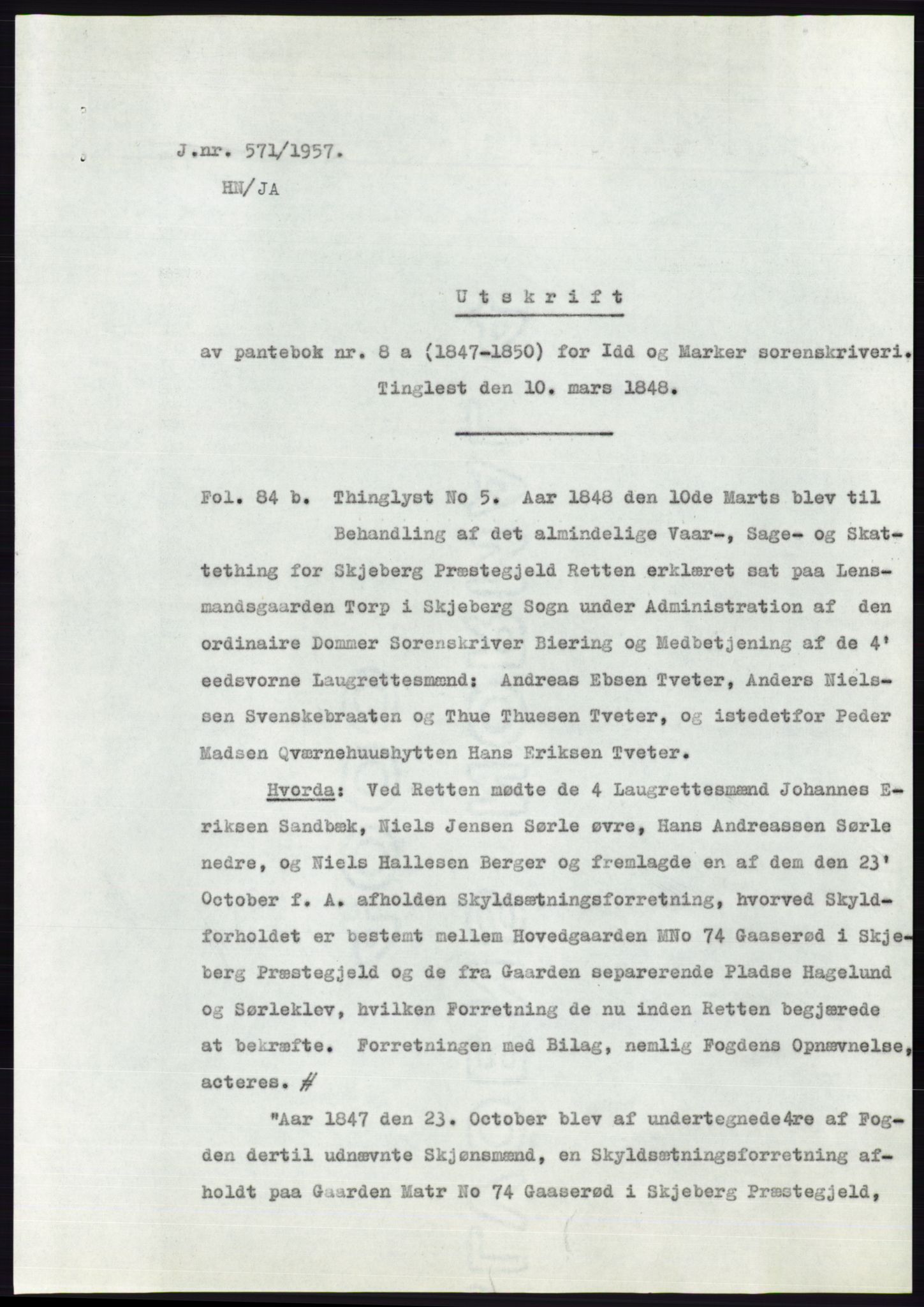 Statsarkivet i Oslo, SAO/A-10621/Z/Zd/L0006: Avskrifter, j.nr 5-792/1957, 1957, s. 348