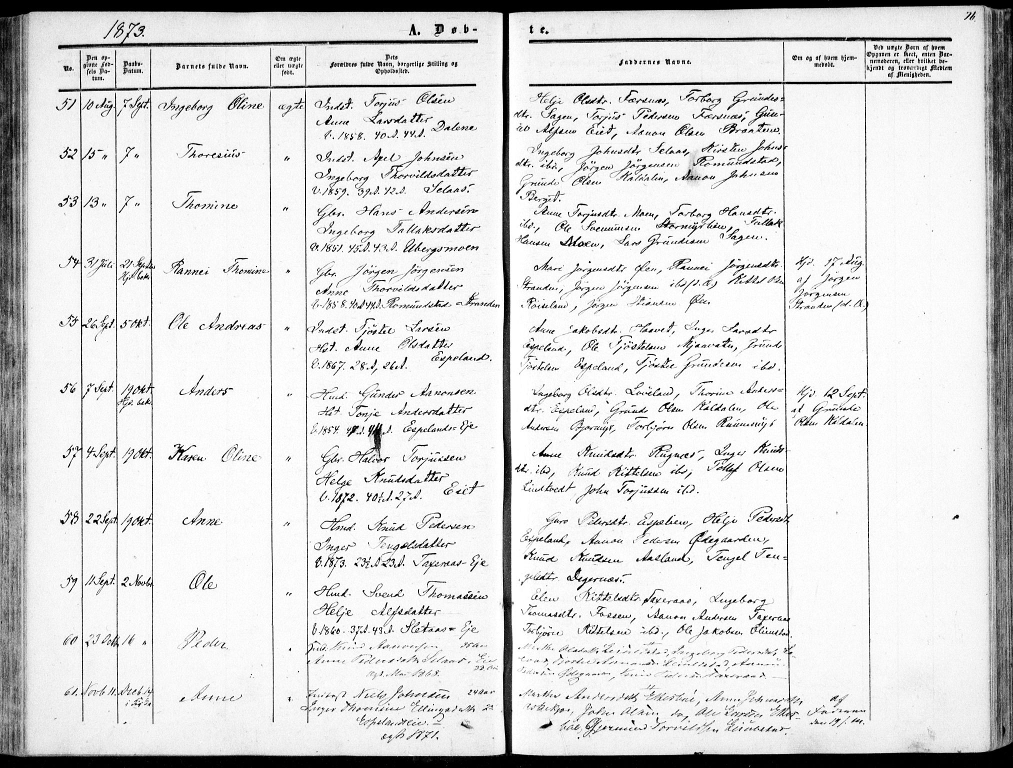 Gjerstad sokneprestkontor, AV/SAK-1111-0014/F/Fa/Fab/L0003: Ministerialbok nr. A 3, 1853-1878, s. 76