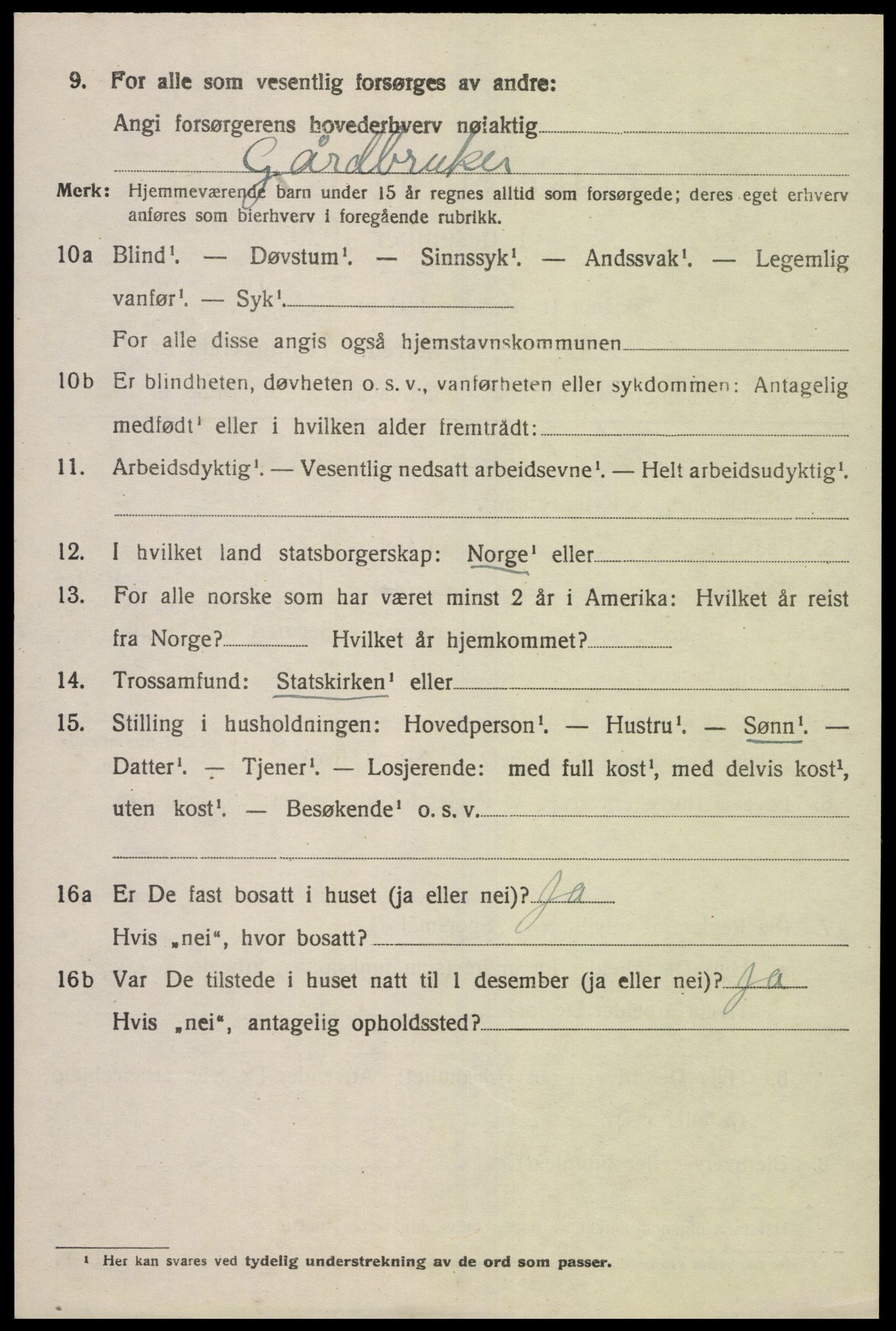 SAK, Folketelling 1920 for 1030 Spangereid herred, 1920, s. 1714