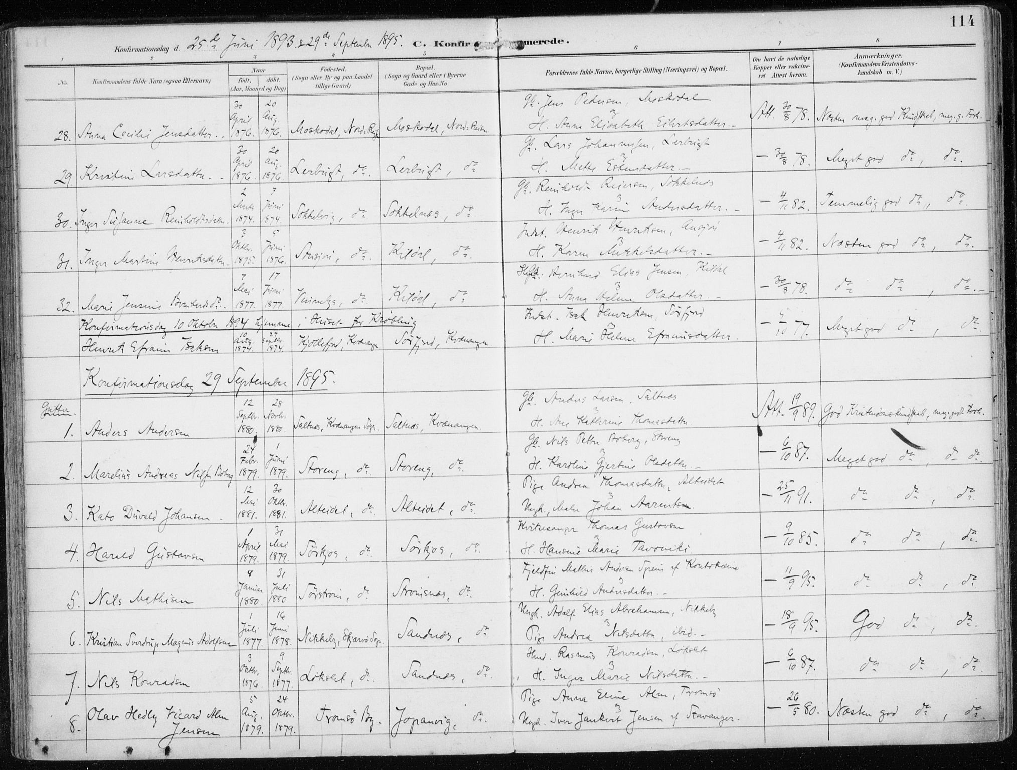 Skjervøy sokneprestkontor, AV/SATØ-S-1300/H/Ha/Haa/L0016kirke: Ministerialbok nr. 16, 1892-1908, s. 114