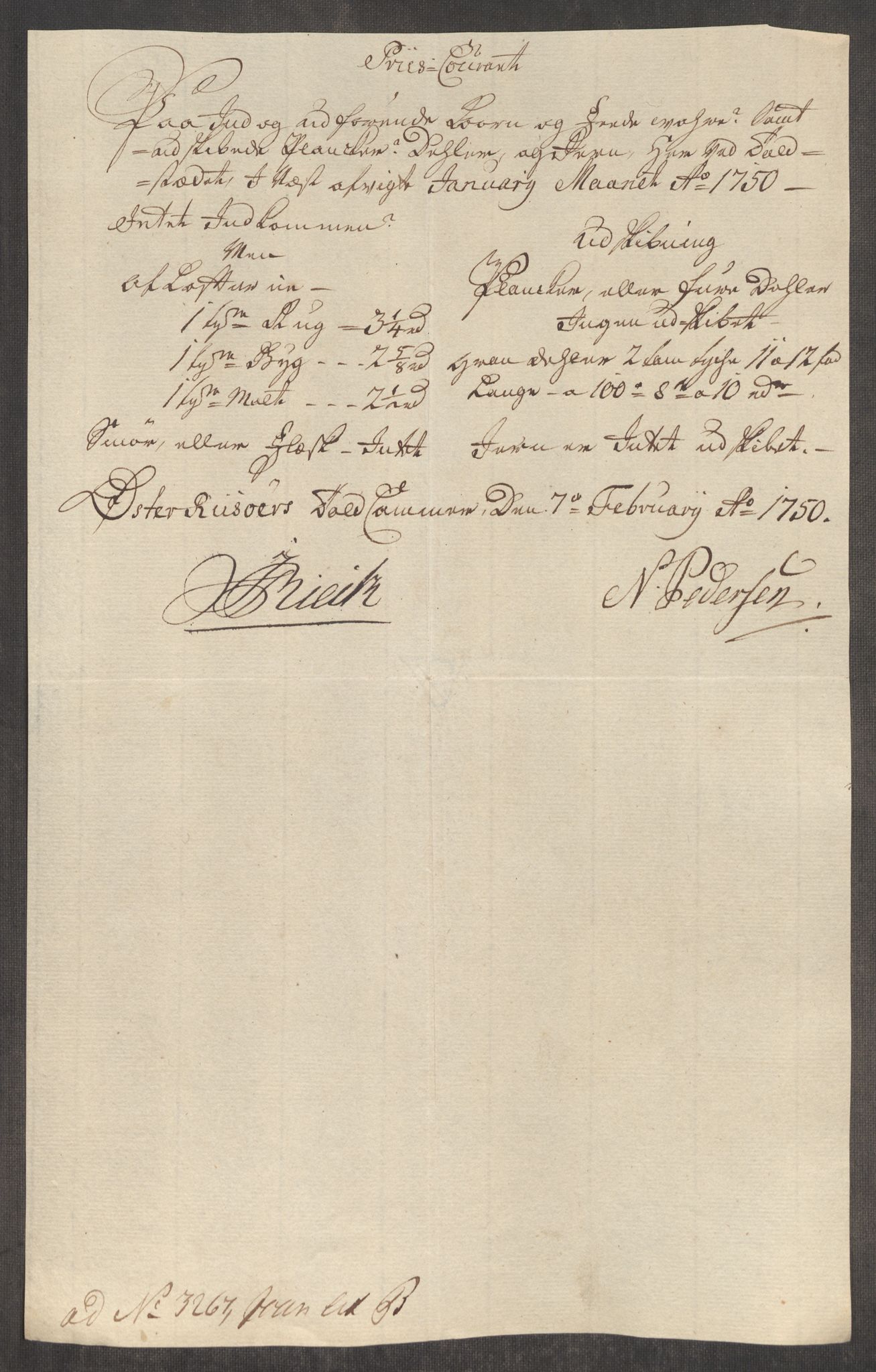Rentekammeret inntil 1814, Realistisk ordnet avdeling, AV/RA-EA-4070/Oe/L0004: [Ø1]: Priskuranter, 1749-1752, s. 384