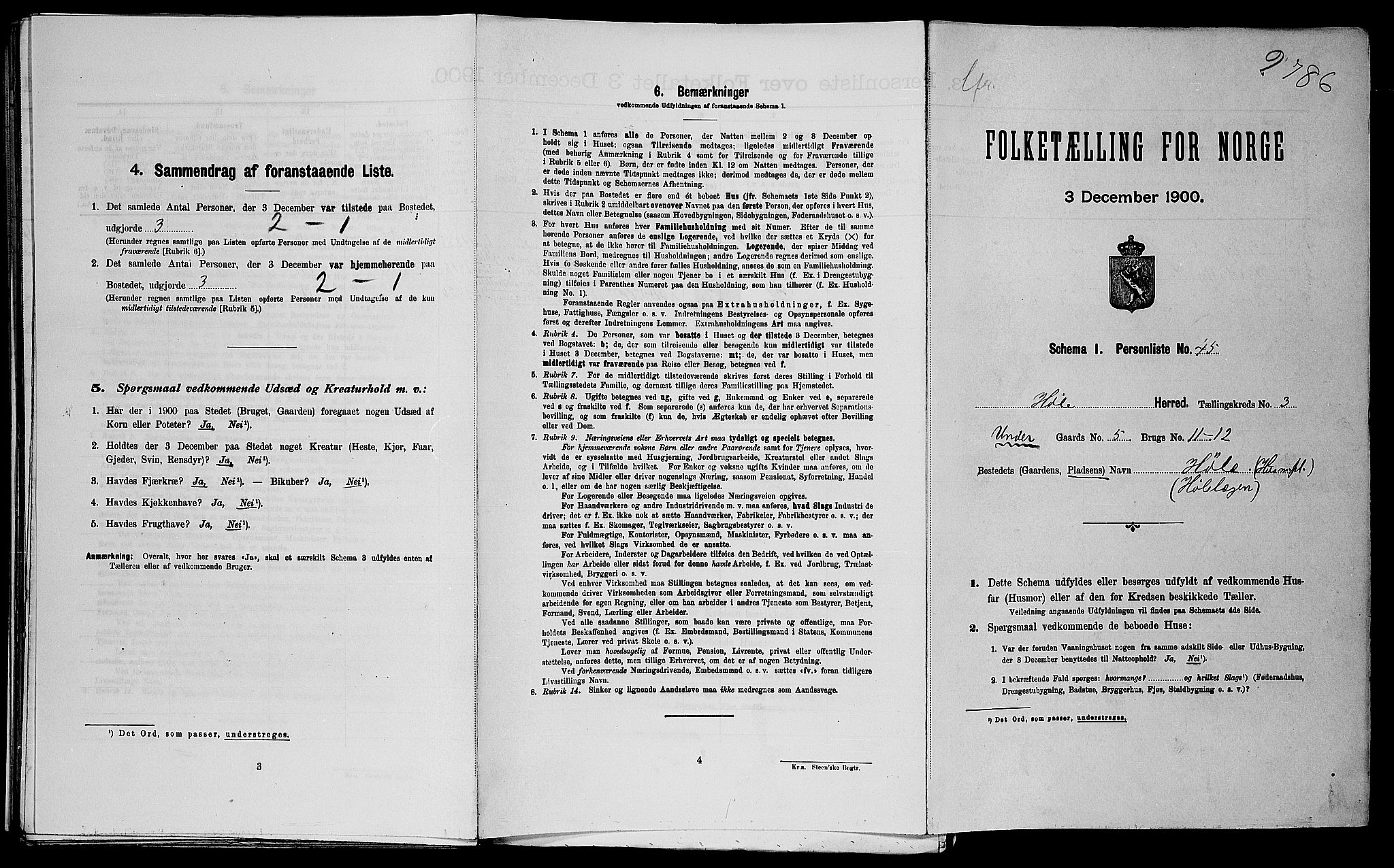 SAST, Folketelling 1900 for 1128 Høle herred, 1900, s. 221