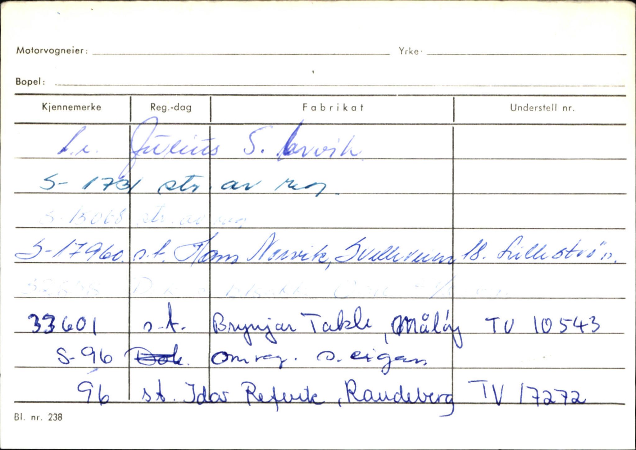 Statens vegvesen, Sogn og Fjordane vegkontor, AV/SAB-A-5301/4/F/L0144: Registerkort Vågsøy A-R, 1945-1975, s. 589