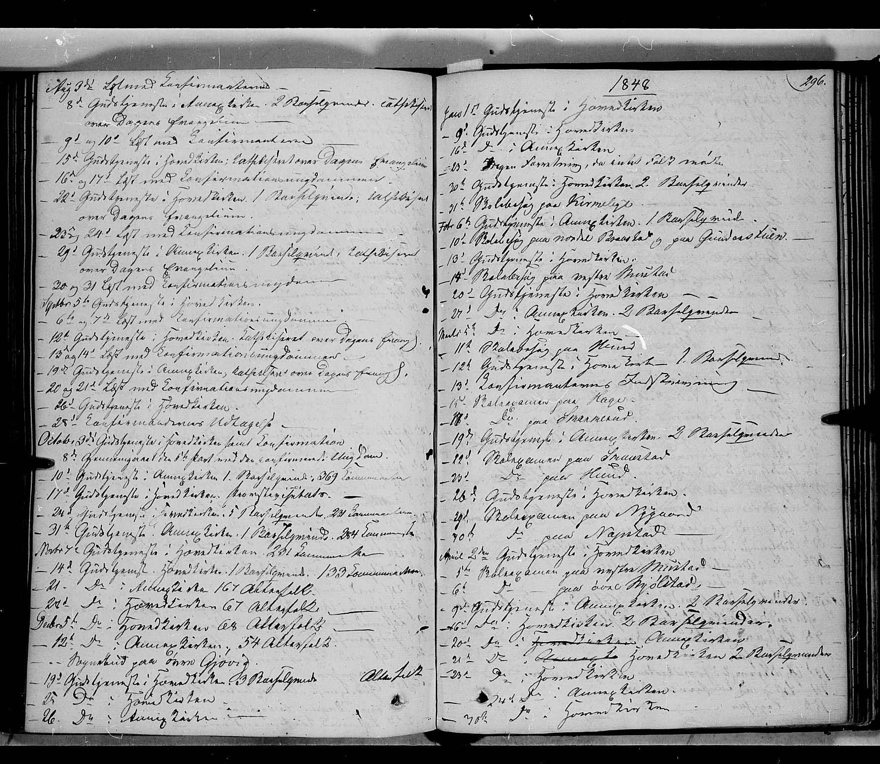 Vardal prestekontor, AV/SAH-PREST-100/H/Ha/Haa/L0005: Ministerialbok nr. 5, 1831-1853, s. 296