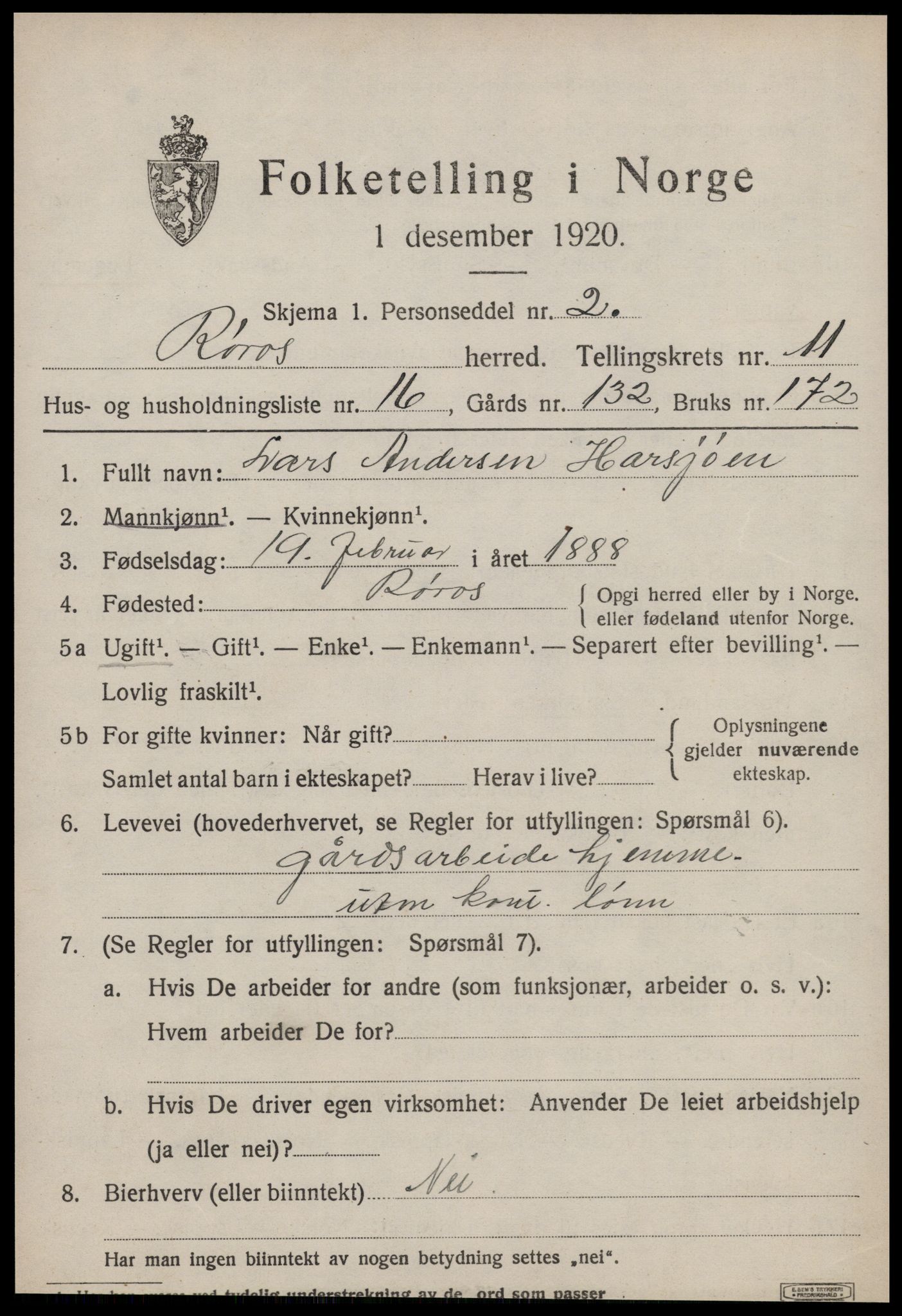 SAT, Folketelling 1920 for 1640 Røros herred, 1920, s. 8774