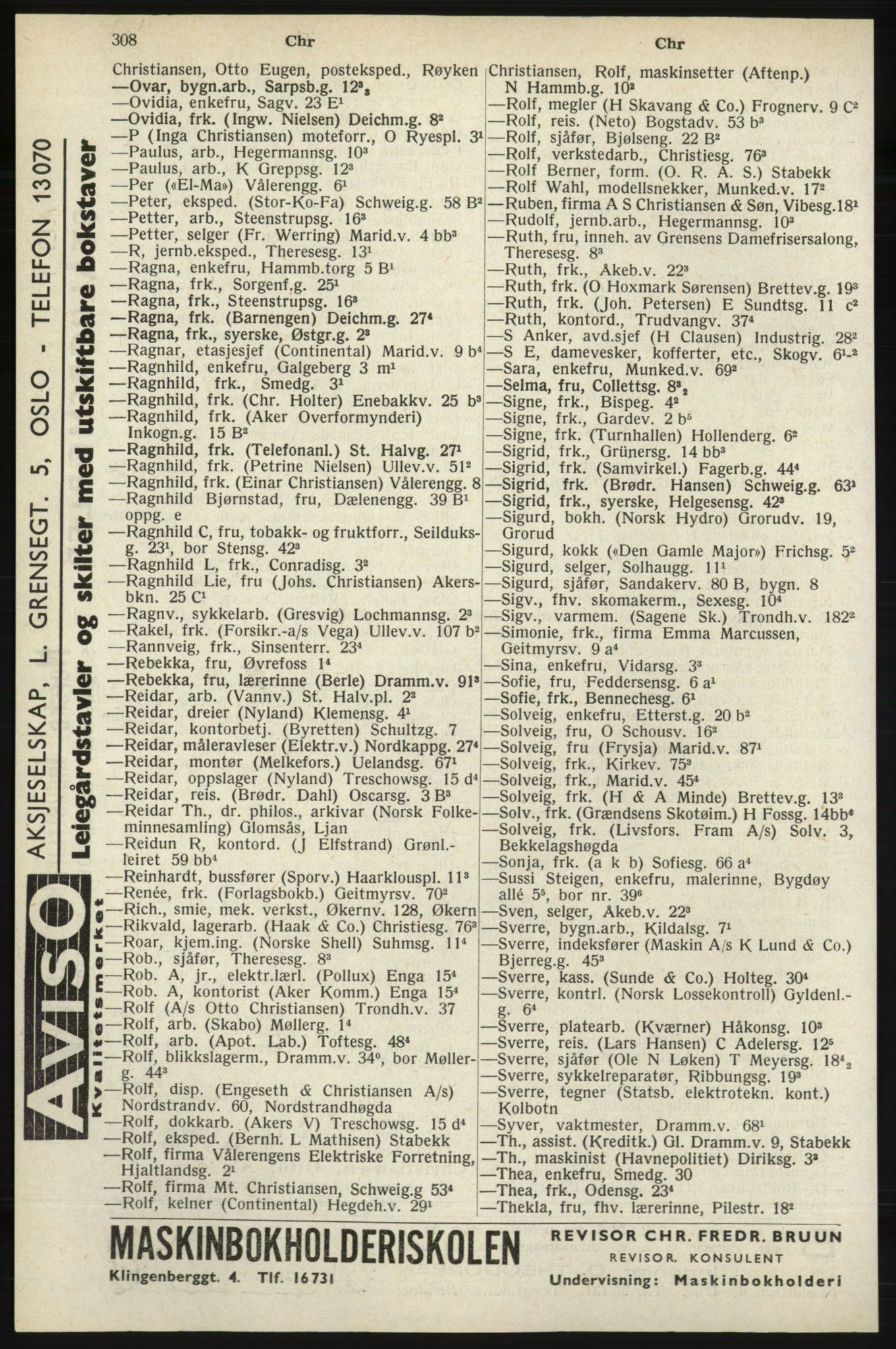 Kristiania/Oslo adressebok, PUBL/-, 1940, s. 326