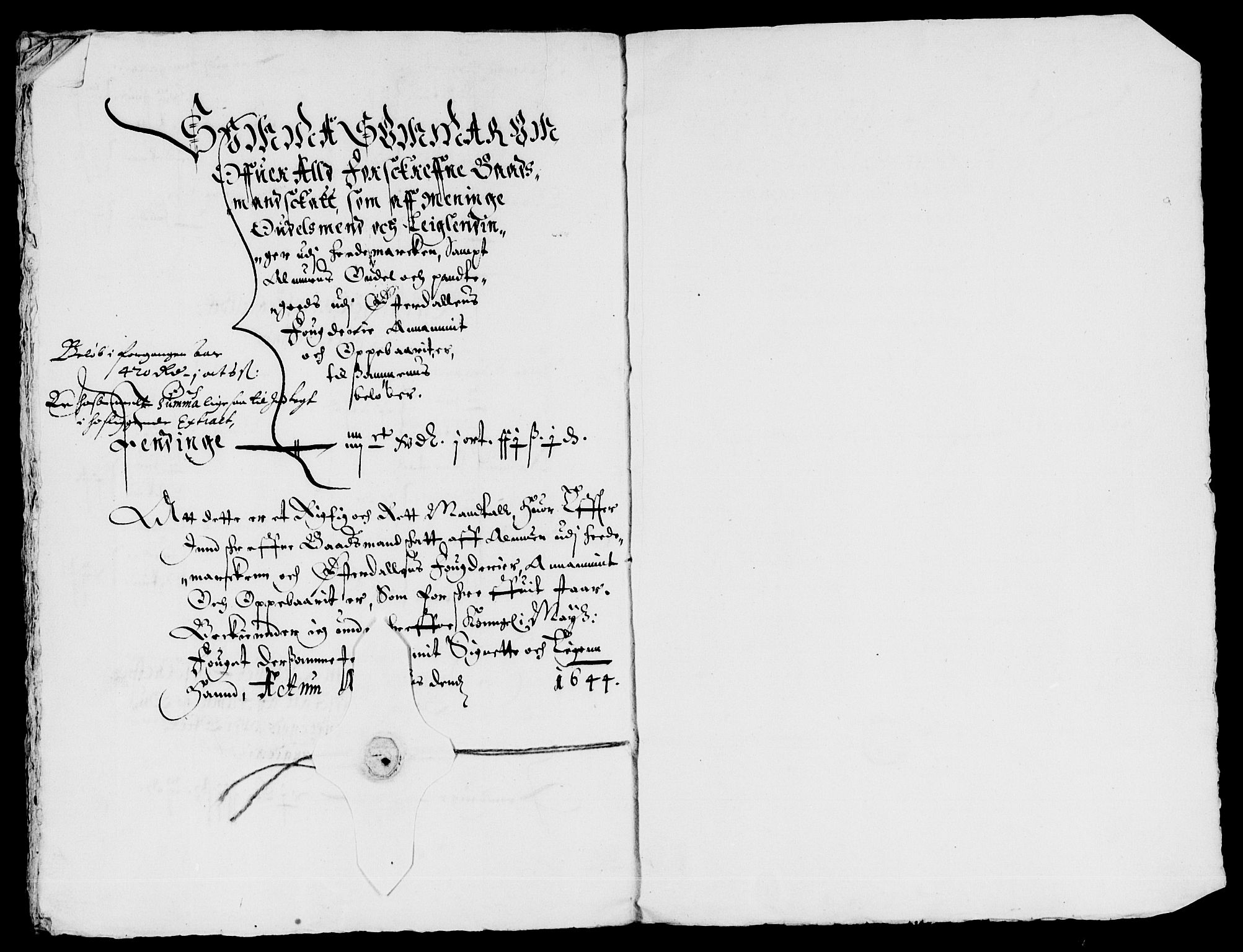 Rentekammeret inntil 1814, Reviderte regnskaper, Lensregnskaper, AV/RA-EA-5023/R/Rb/Rba/L0176: Akershus len, 1643-1644