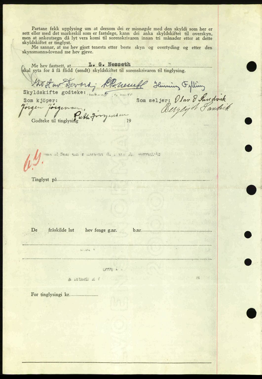 Nordre Sunnmøre sorenskriveri, AV/SAT-A-0006/1/2/2C/2Ca: Pantebok nr. A20a, 1945-1945, Dagboknr: 753/1945