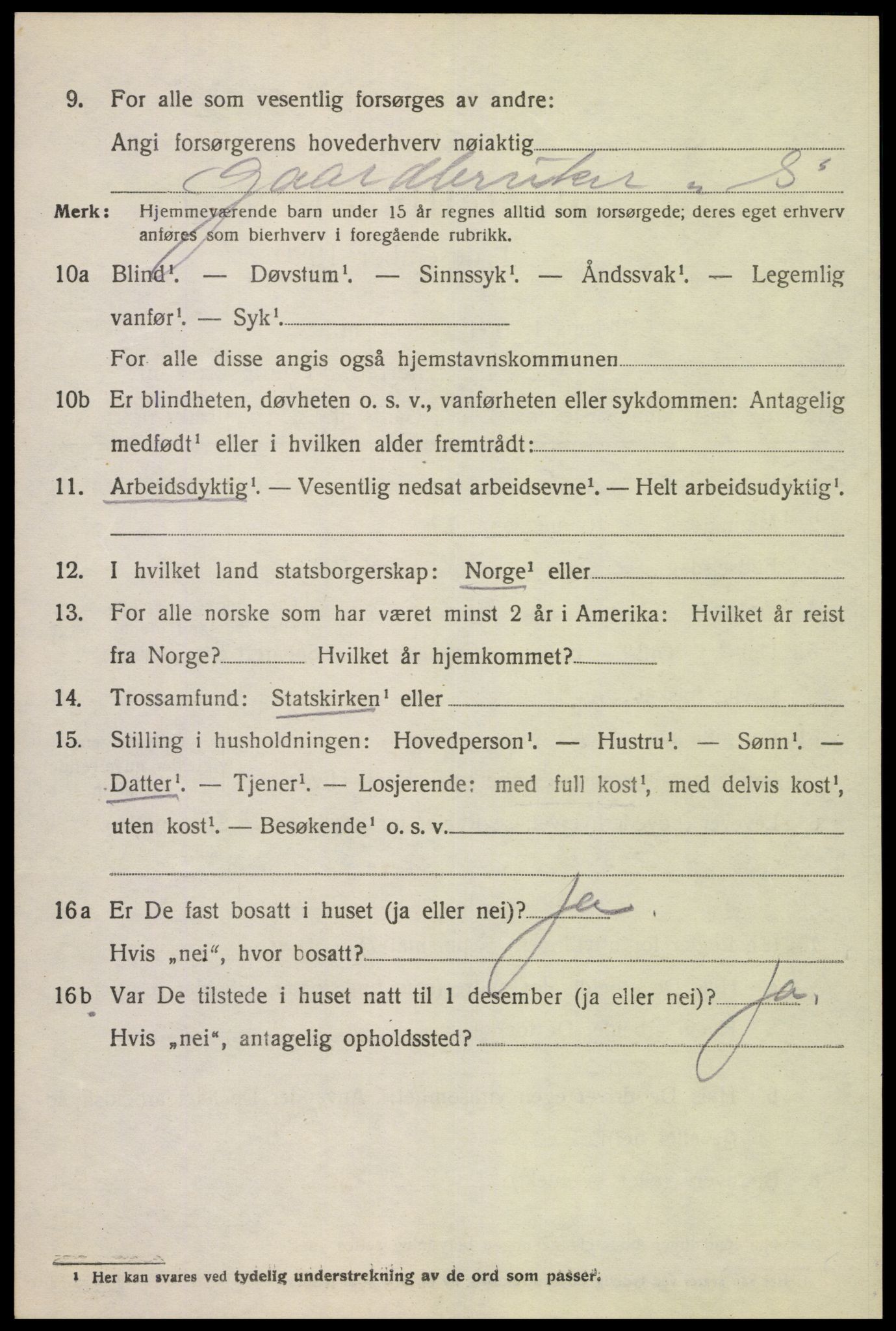 SAK, Folketelling 1920 for 1037 Kvinesdal herred, 1920, s. 1816
