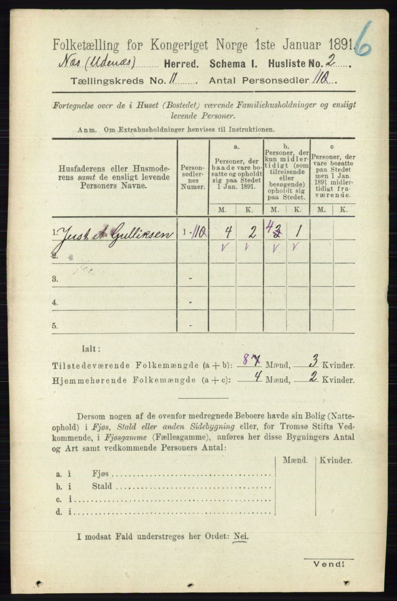 RA, Folketelling 1891 for 0236 Nes herred, 1891, s. 6239