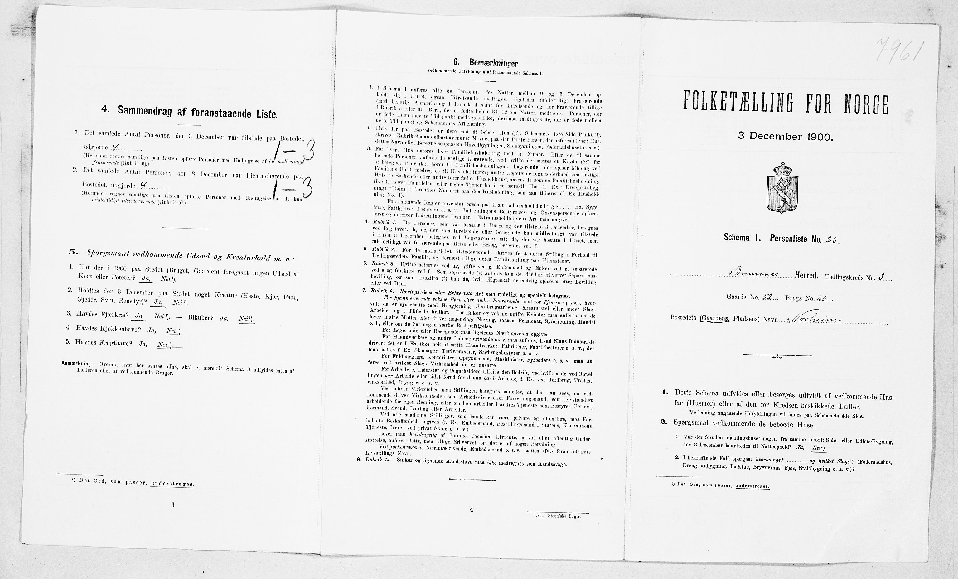 SAT, Folketelling 1900 for 1554 Bremsnes herred, 1900, s. 353