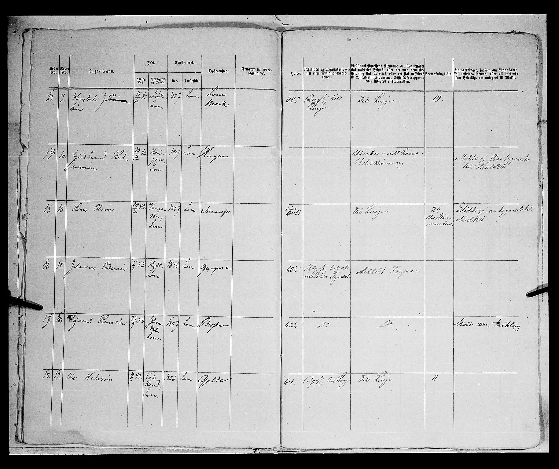 Fylkesmannen i Oppland, SAH/FYO-002/1/K/Kg/L1175: Heidal, Sel, Vågå, Lom og Skjåk, 1860-1879, s. 214