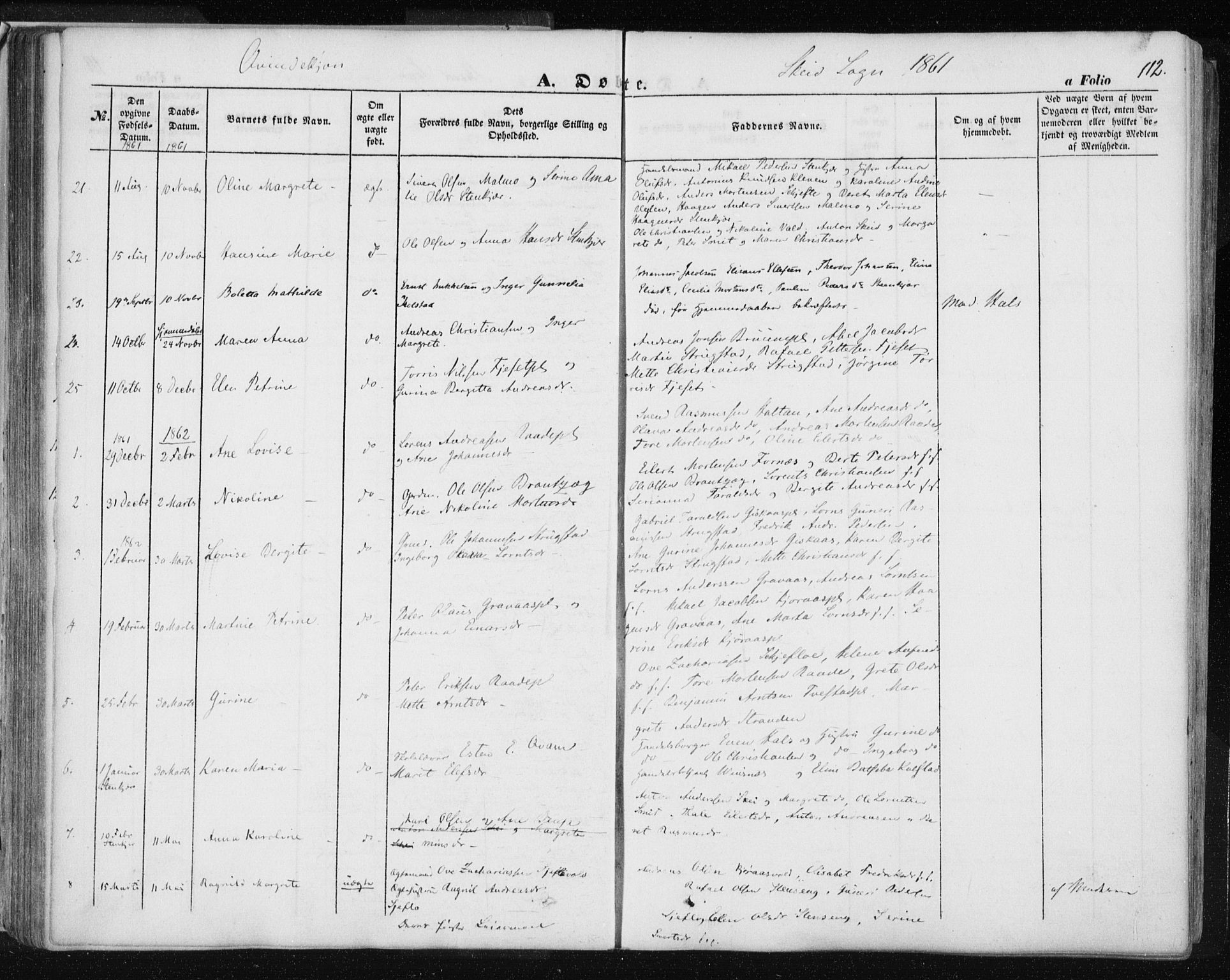 Ministerialprotokoller, klokkerbøker og fødselsregistre - Nord-Trøndelag, SAT/A-1458/735/L0342: Ministerialbok nr. 735A07 /2, 1849-1862, s. 112