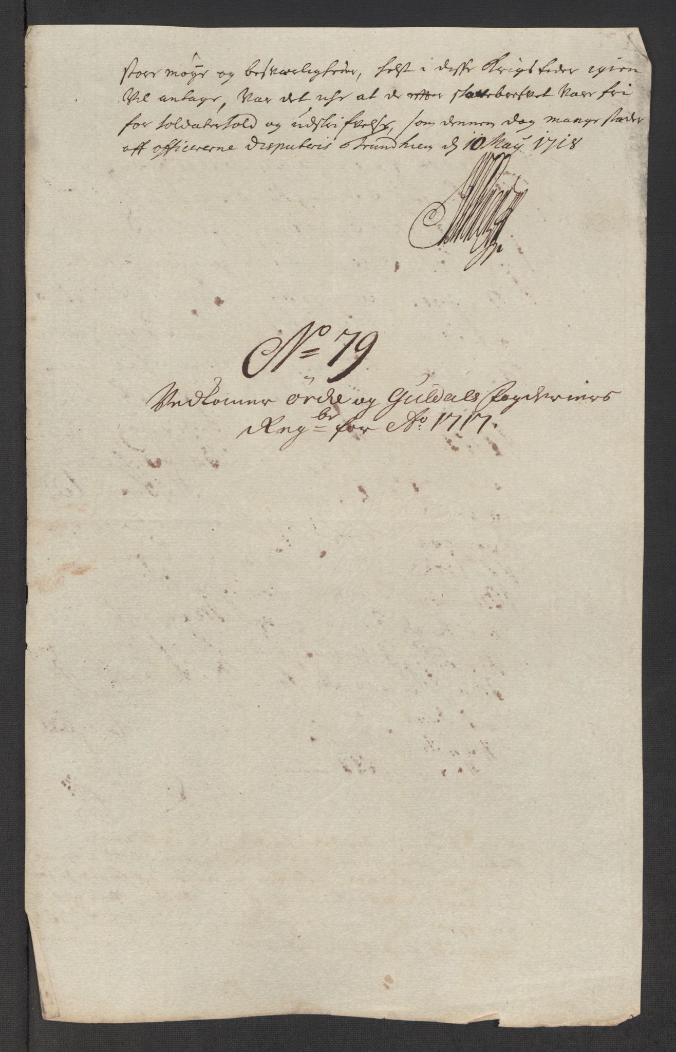 Rentekammeret inntil 1814, Reviderte regnskaper, Fogderegnskap, AV/RA-EA-4092/R60/L3969: Fogderegnskap Orkdal og Gauldal, 1717, s. 539