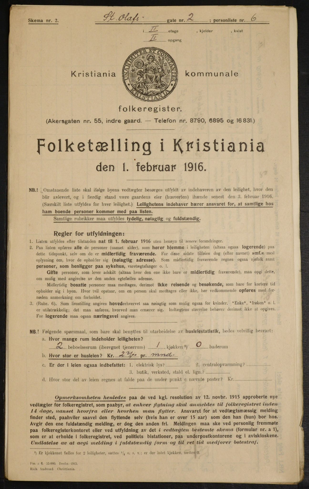 OBA, Kommunal folketelling 1.2.1916 for Kristiania, 1916, s. 90168