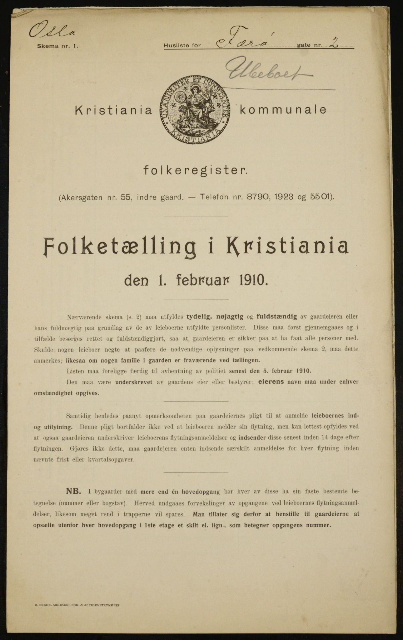 OBA, Kommunal folketelling 1.2.1910 for Kristiania, 1910, s. 27093