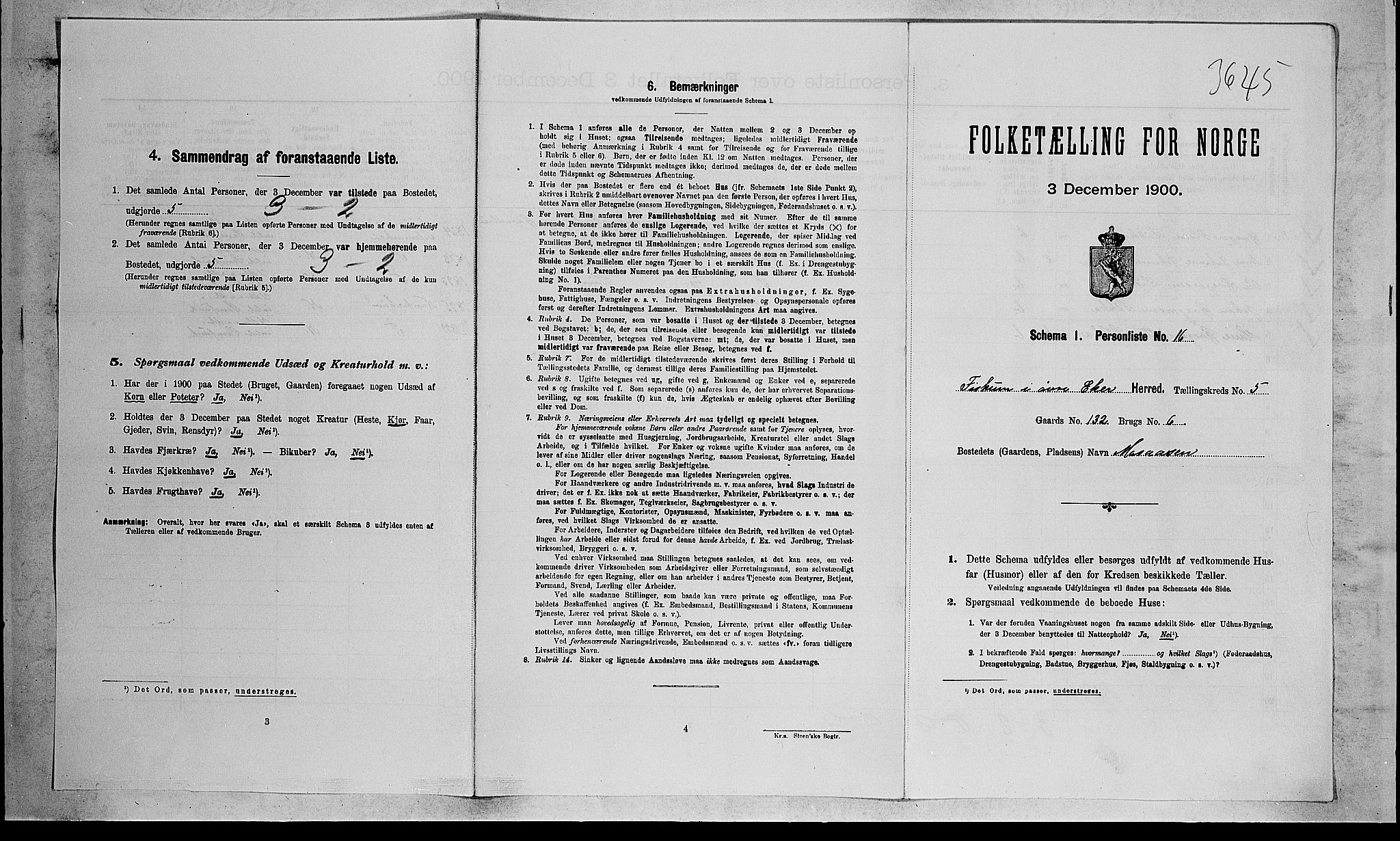 RA, Folketelling 1900 for 0624 Øvre Eiker herred, 1900, s. 2679