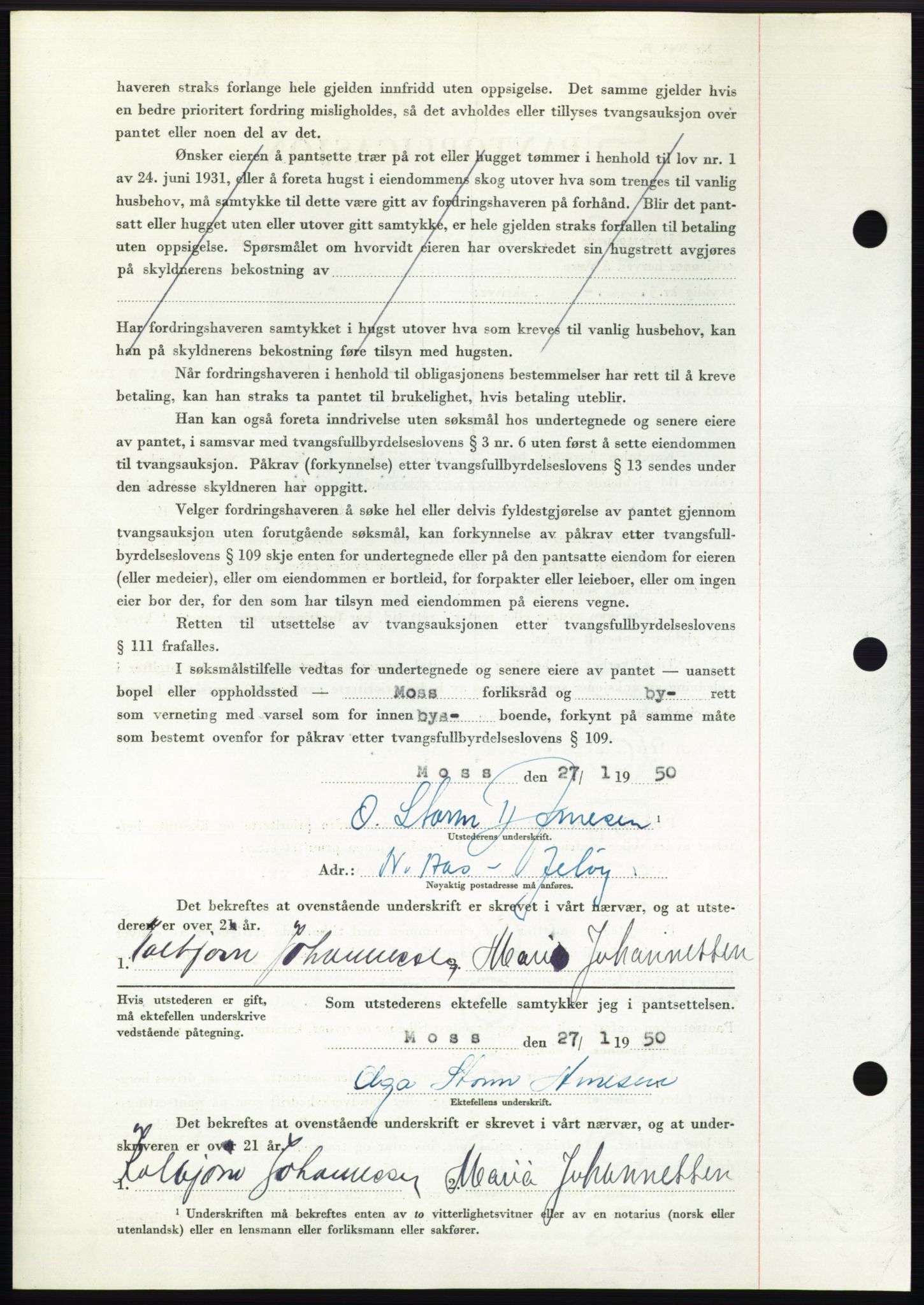Moss sorenskriveri, SAO/A-10168: Pantebok nr. B23, 1949-1950, Dagboknr: 395/1950