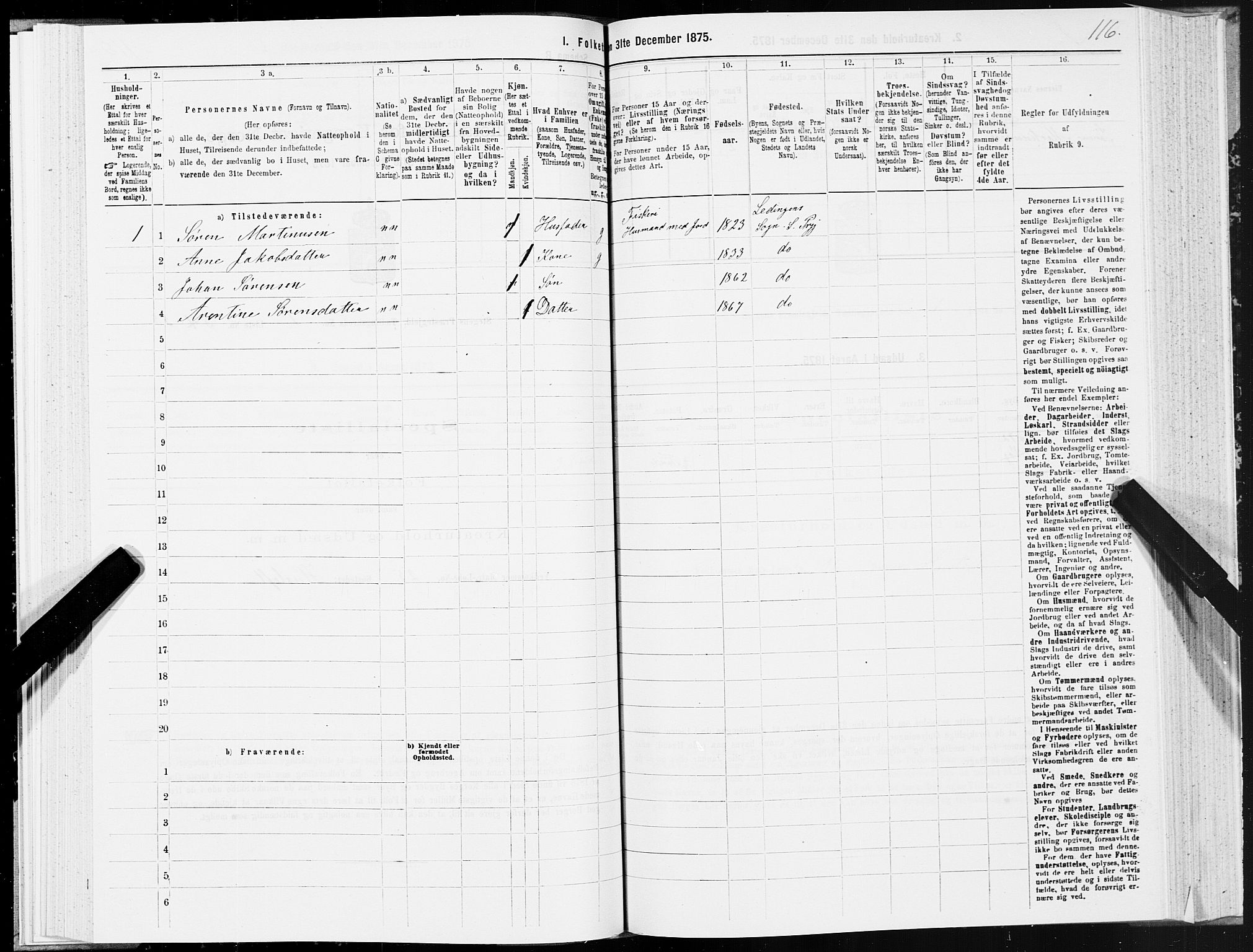 SAT, Folketelling 1875 for 1848P Steigen prestegjeld, 1875, s. 1116