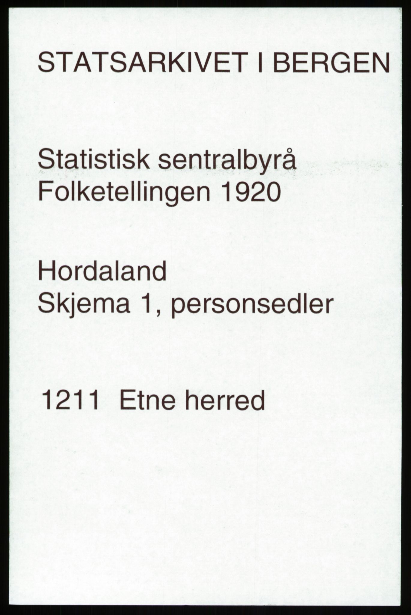 SAB, Folketelling 1920 for 1211 Etne herred, 1920, s. 1023