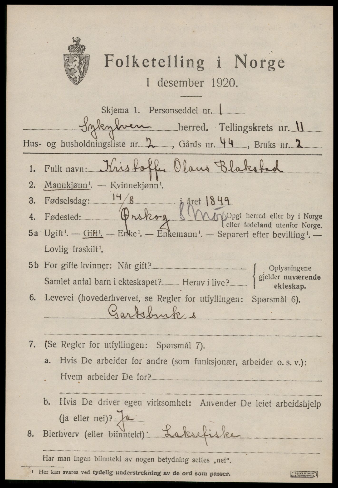SAT, Folketelling 1920 for 1528 Sykkylven herred, 1920, s. 5423