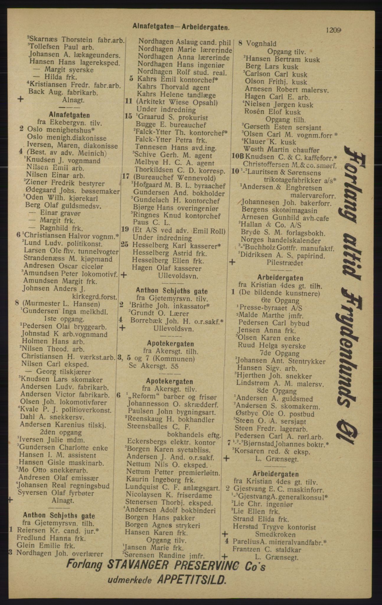 Kristiania/Oslo adressebok, PUBL/-, 1913, s. 1165