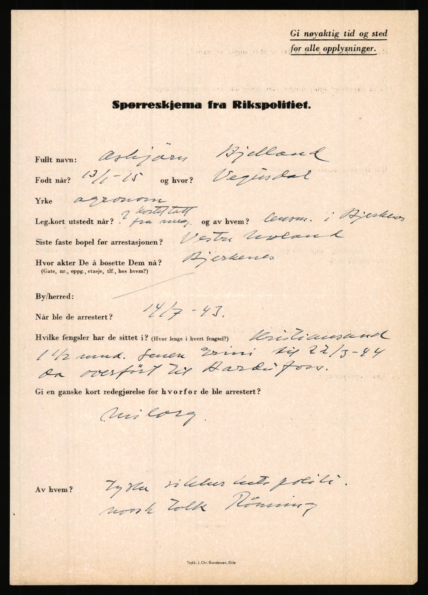 Rikspolitisjefen, AV/RA-S-1560/L/L0002: Berg, Alf - Bråthen, Thorleif, 1940-1945, s. 440