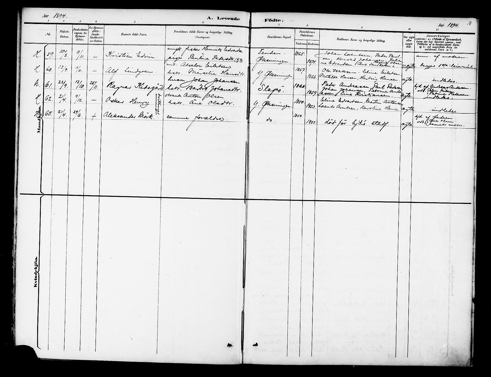 Ministerialprotokoller, klokkerbøker og fødselsregistre - Nordland, SAT/A-1459/834/L0508: Ministerialbok nr. 834A06, 1892-1901, s. 18