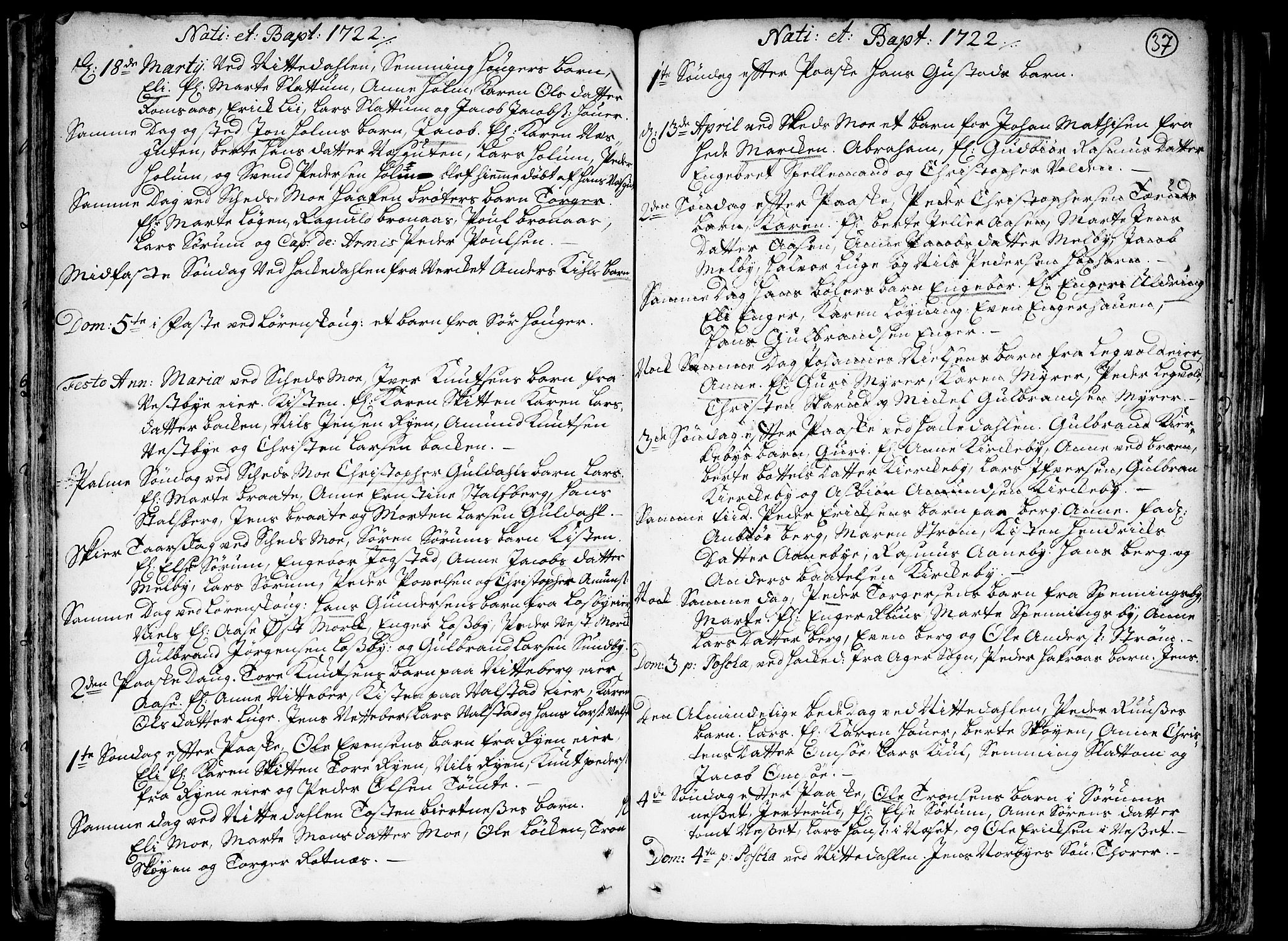 Skedsmo prestekontor Kirkebøker, AV/SAO-A-10033a/F/Fa/L0002: Ministerialbok nr. I 2, 1715-1727, s. 37