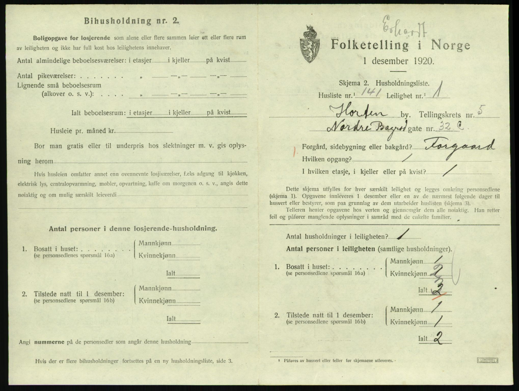 SAKO, Folketelling 1920 for 0703 Horten kjøpstad, 1920, s. 6147