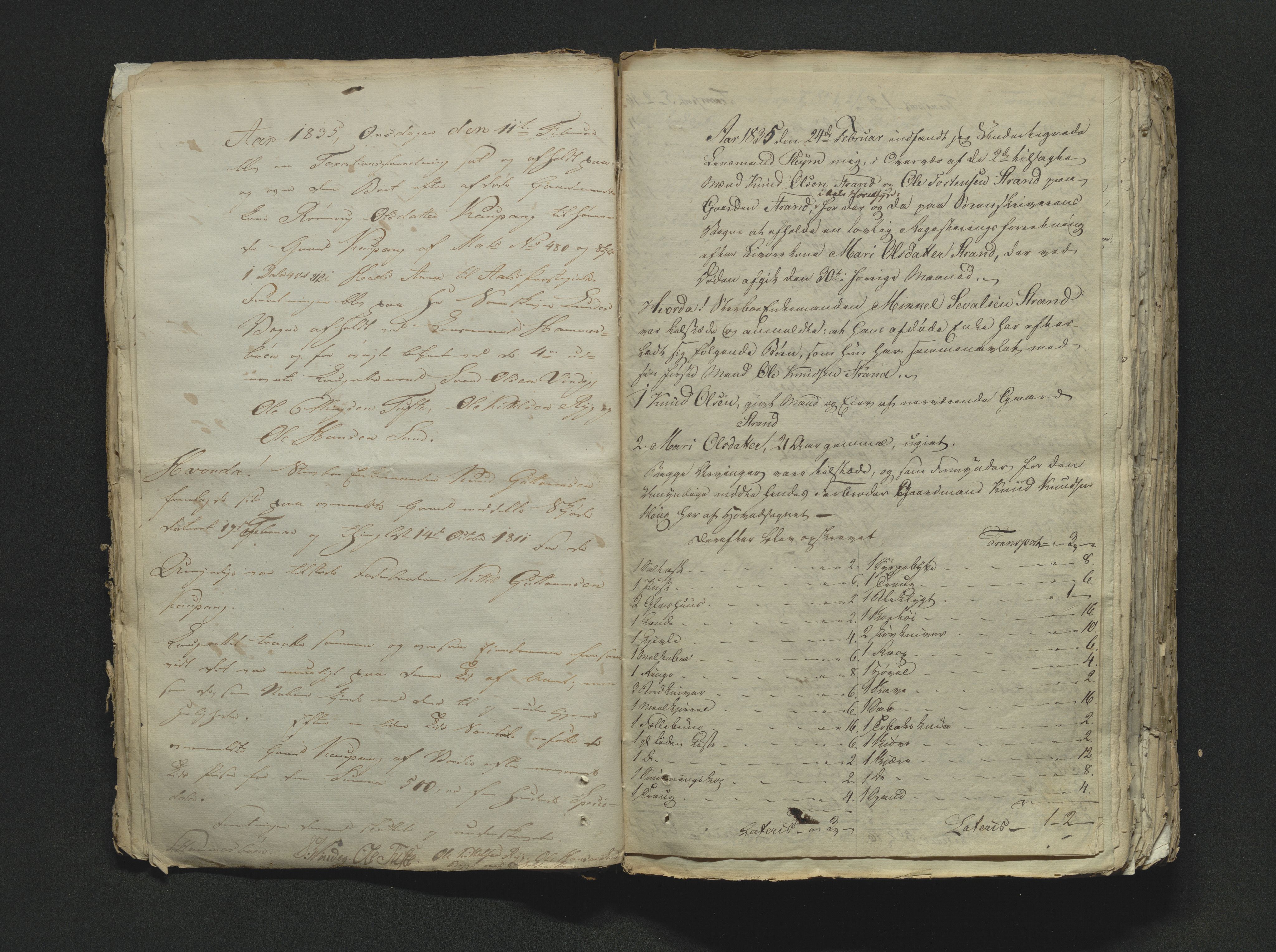 Hallingdal sorenskriveri, AV/SAKO-A-121/H/Hb/Hbb/Hbba/L0008: Skifteregistreringsprotokoll, Sorenskriveriet, 1835