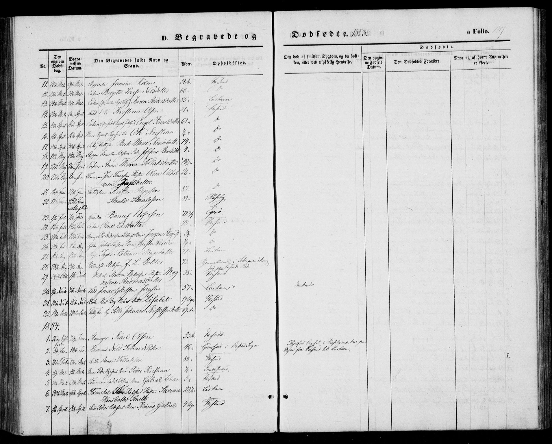 Farsund sokneprestkontor, AV/SAK-1111-0009/F/Fa/L0004: Ministerialbok nr. A 4, 1847-1863, s. 157