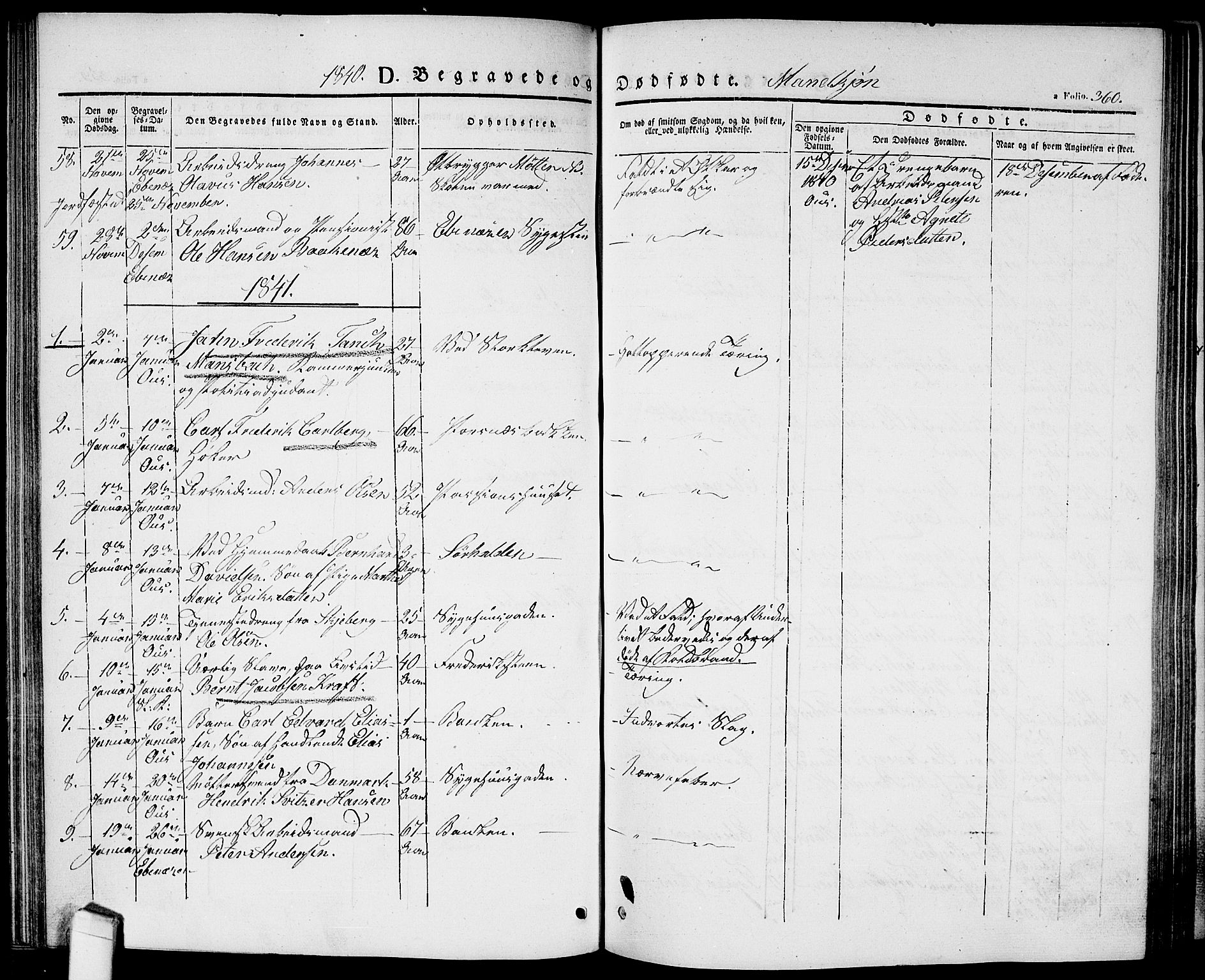 Halden prestekontor Kirkebøker, AV/SAO-A-10909/G/Ga/L0003: Klokkerbok nr. 3, 1834-1844, s. 360