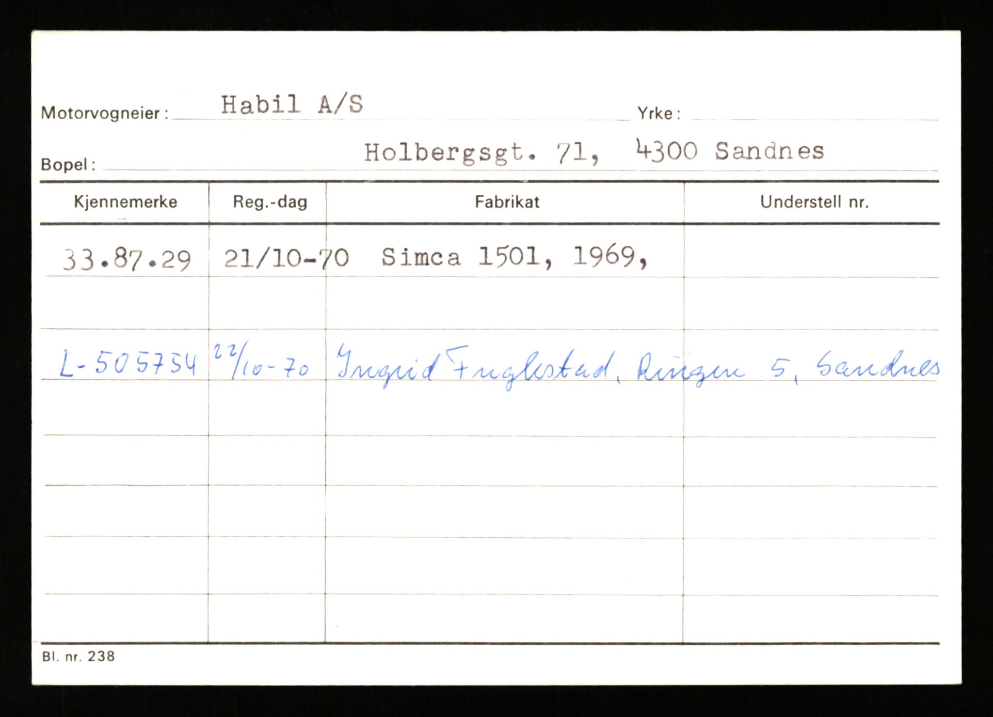 Stavanger trafikkstasjon, SAST/A-101942/0/G/L0011: Registreringsnummer: 240000 - 363477, 1930-1971, s. 2701