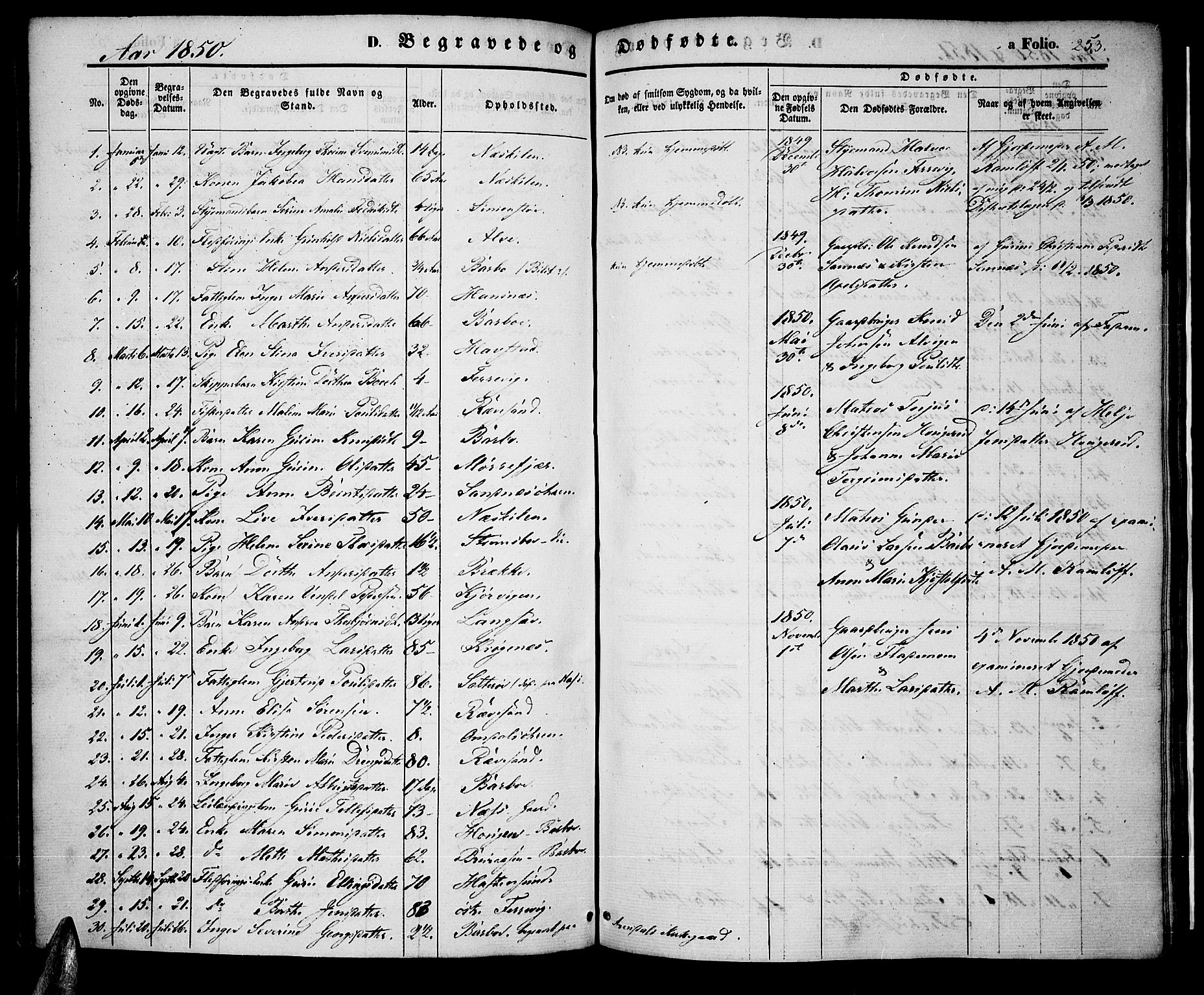 Tromøy sokneprestkontor, AV/SAK-1111-0041/F/Fa/L0005: Ministerialbok nr. A 5, 1847-1856, s. 253