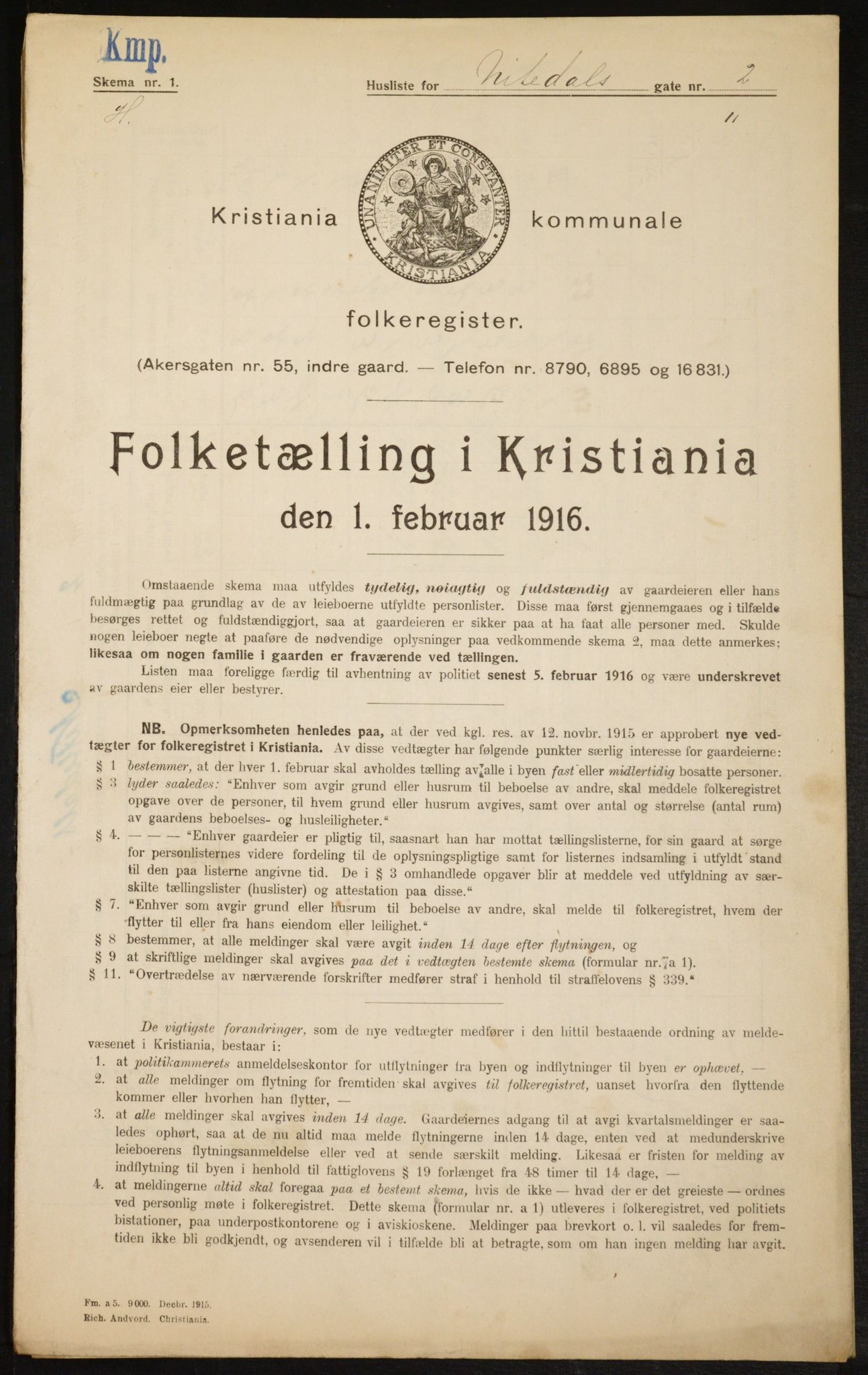 OBA, Kommunal folketelling 1.2.1916 for Kristiania, 1916, s. 72985