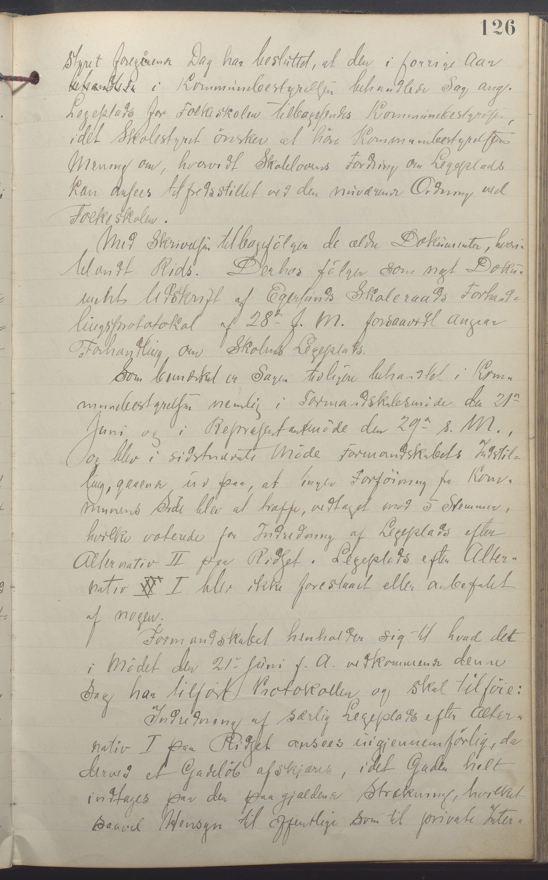 Egersund kommune (Ladested) - Formannskapet, IKAR/K-100502/A/L0005: Forhandlingsprotokoll, 1888-1897, s. 126a