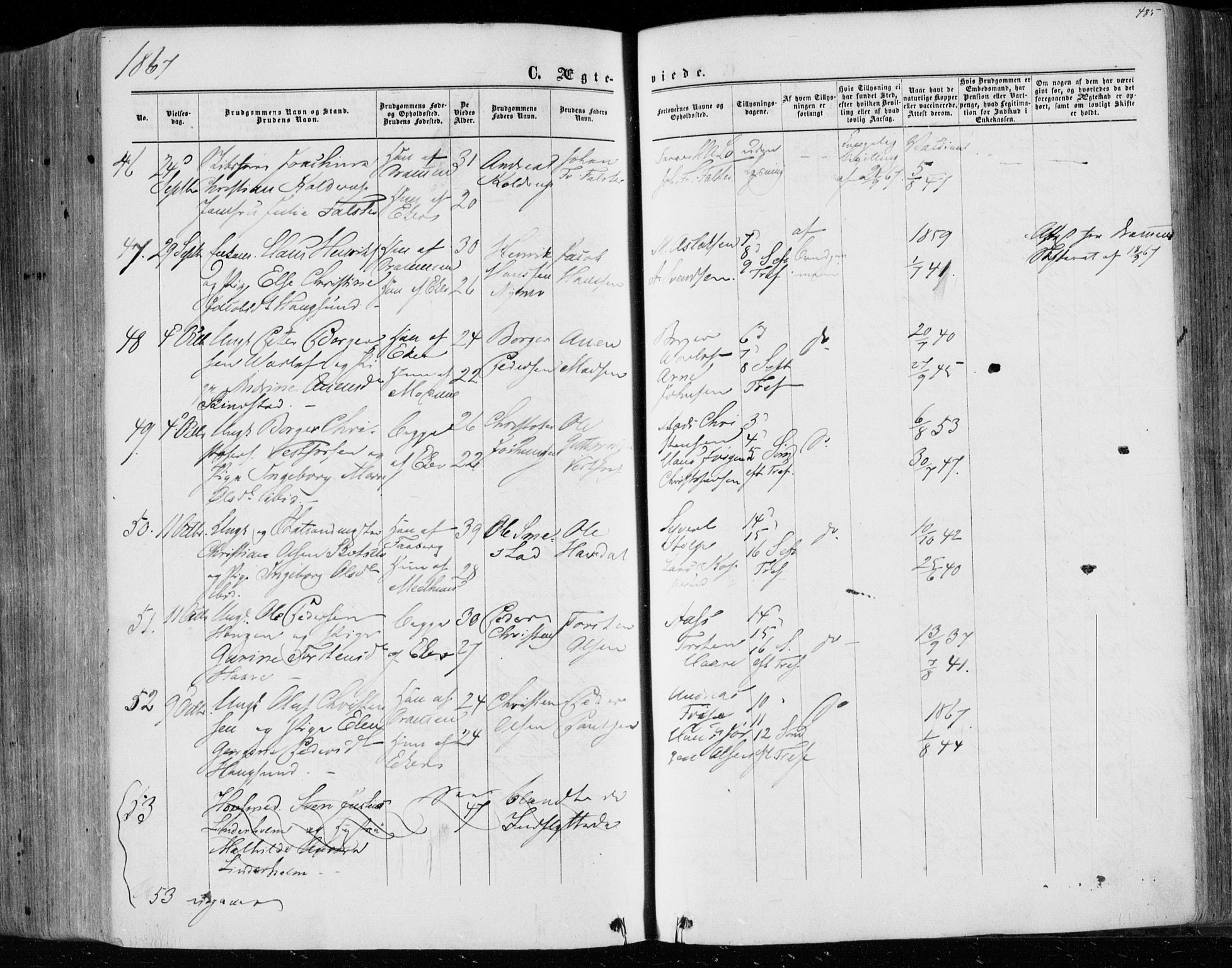 Eiker kirkebøker, AV/SAKO-A-4/F/Fa/L0016: Ministerialbok nr. I 16, 1860-1868, s. 486