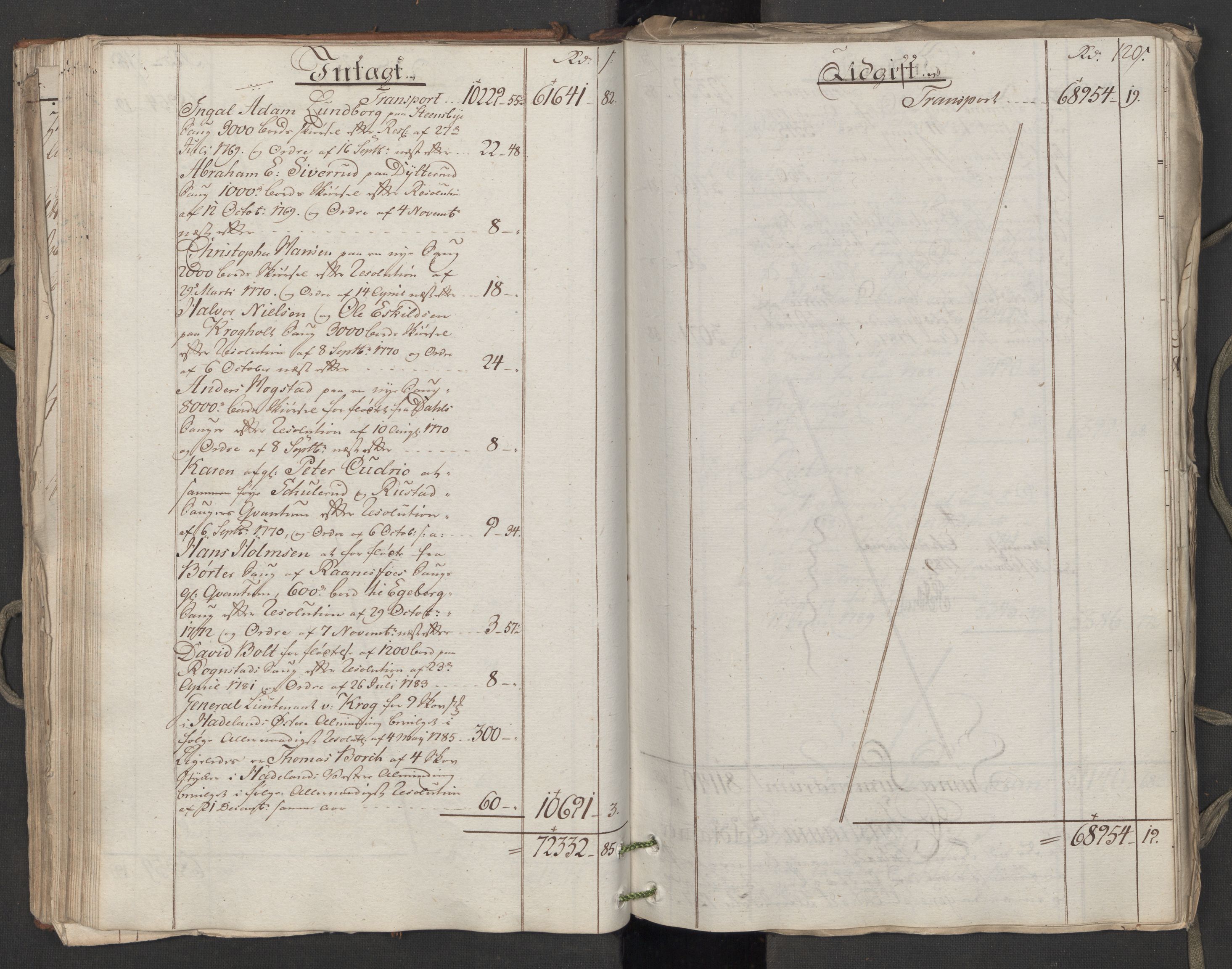 Generaltollkammeret, tollregnskaper, AV/RA-EA-5490/R06/L0174/0001: Tollregnskaper Kristiania / Utgående hovedtollbok, 1788, s. 119b-120a