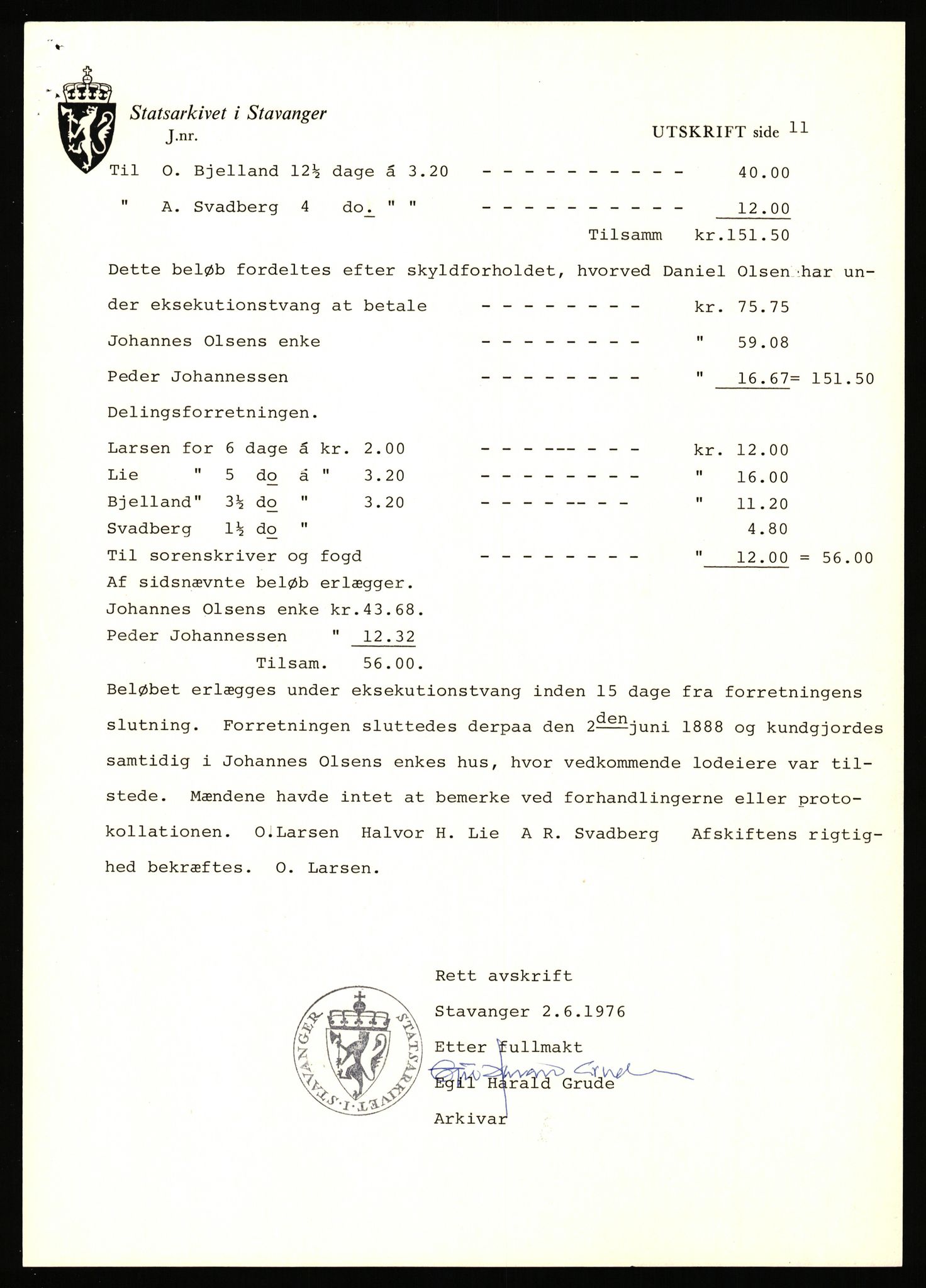 Statsarkivet i Stavanger, AV/SAST-A-101971/03/Y/Yj/L0062: Avskrifter sortert etter gårdsnavn: Nese - Nodland på neset, 1750-1930, s. 166