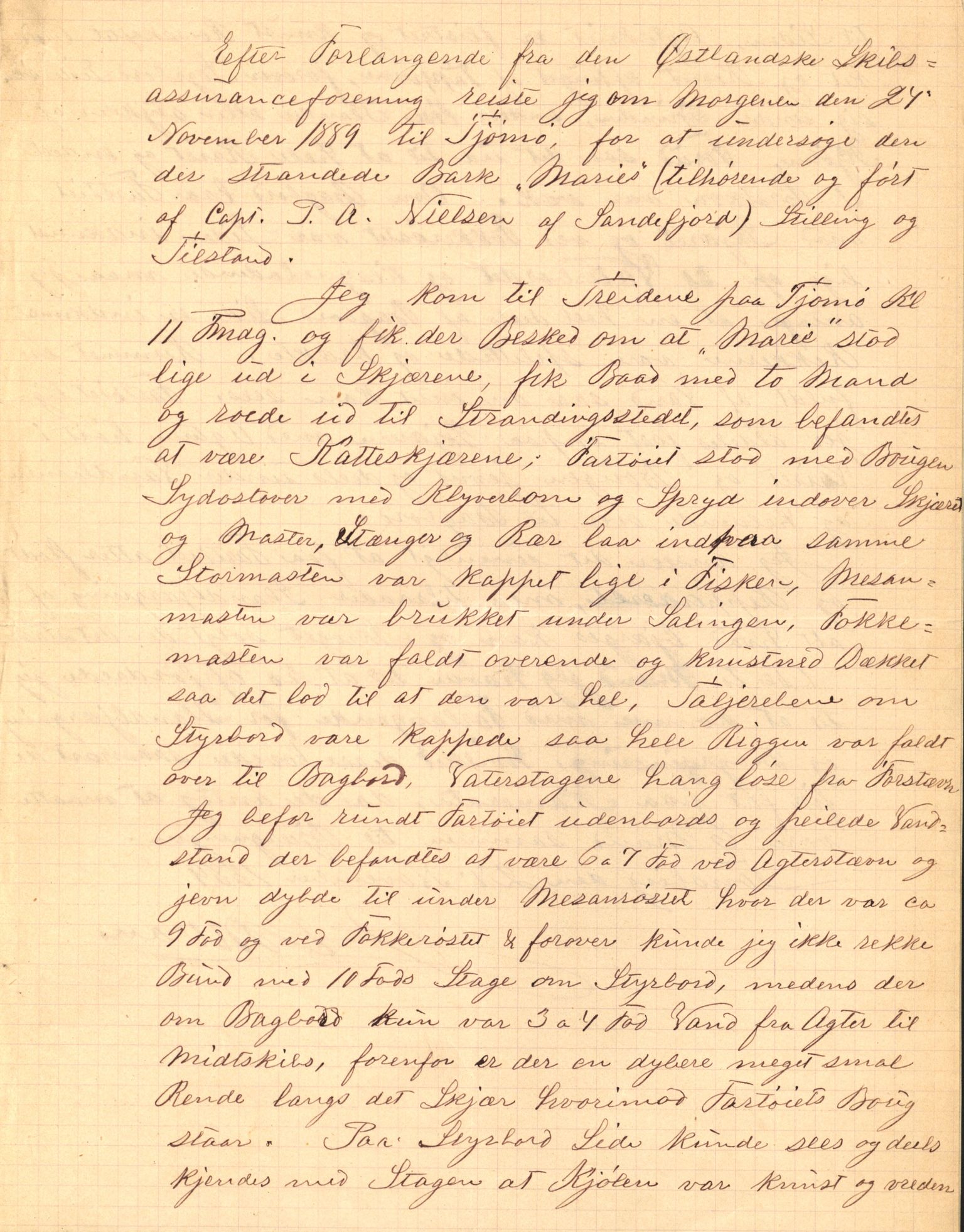 Pa 63 - Østlandske skibsassuranceforening, VEMU/A-1079/G/Ga/L0023/0012: Havaridokumenter / Columbus, Christiane Sophie, Marie, Jarlen, Kong Carl XV, 1889, s. 54