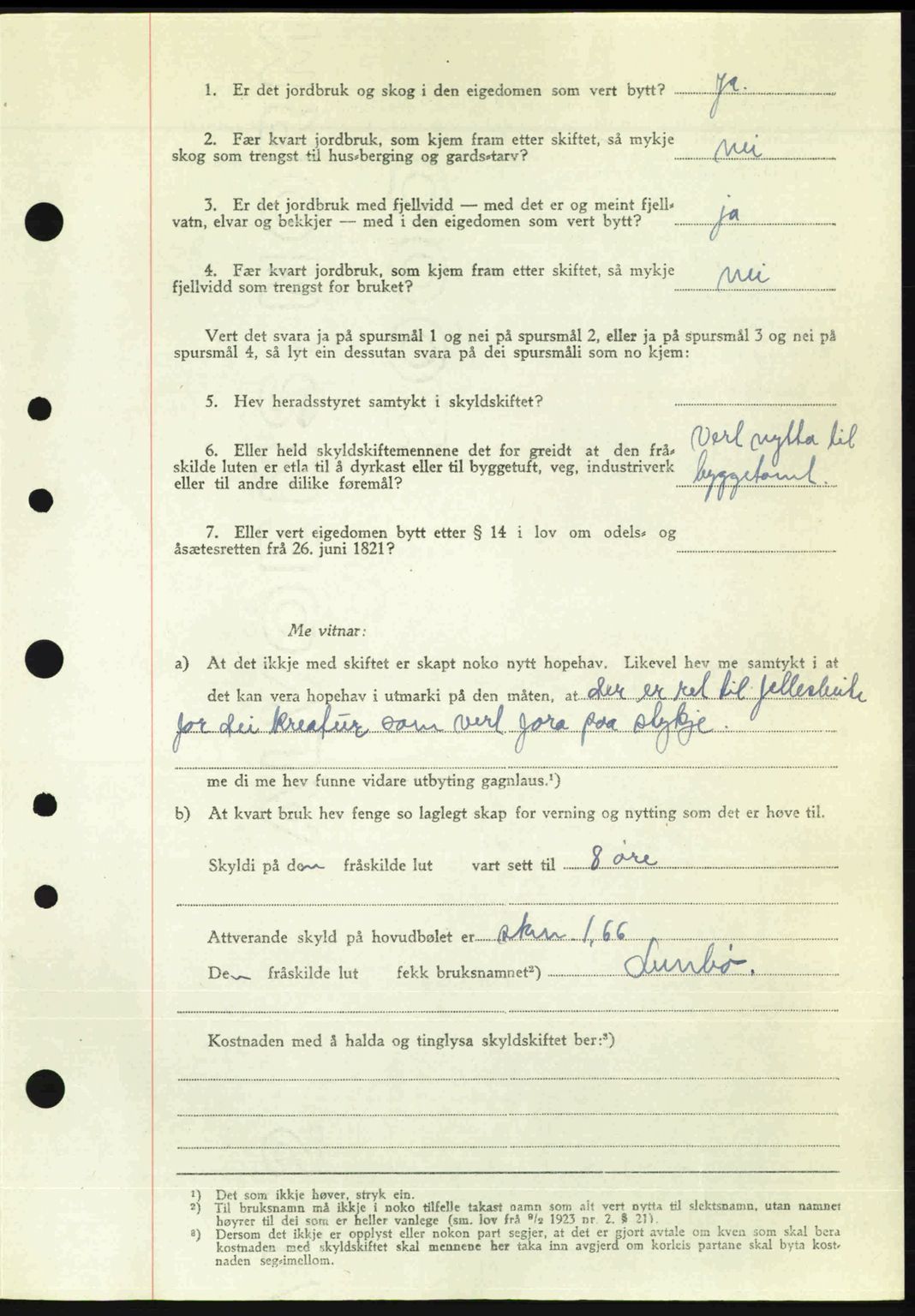 Nordre Sunnmøre sorenskriveri, AV/SAT-A-0006/1/2/2C/2Ca: Pantebok nr. A26, 1947-1948, Dagboknr: 2091/1947