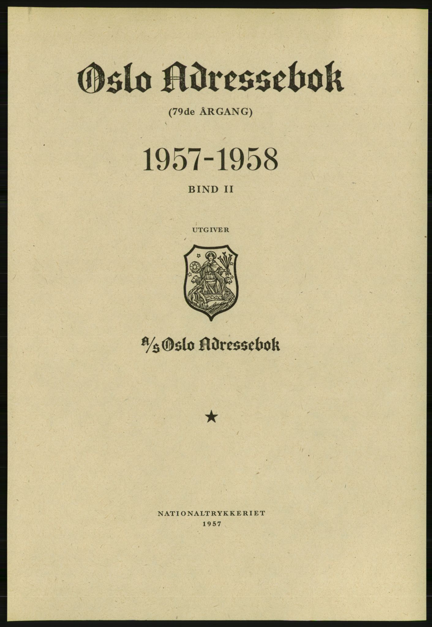 Kristiania/Oslo adressebok, PUBL/-, 1957-1958
