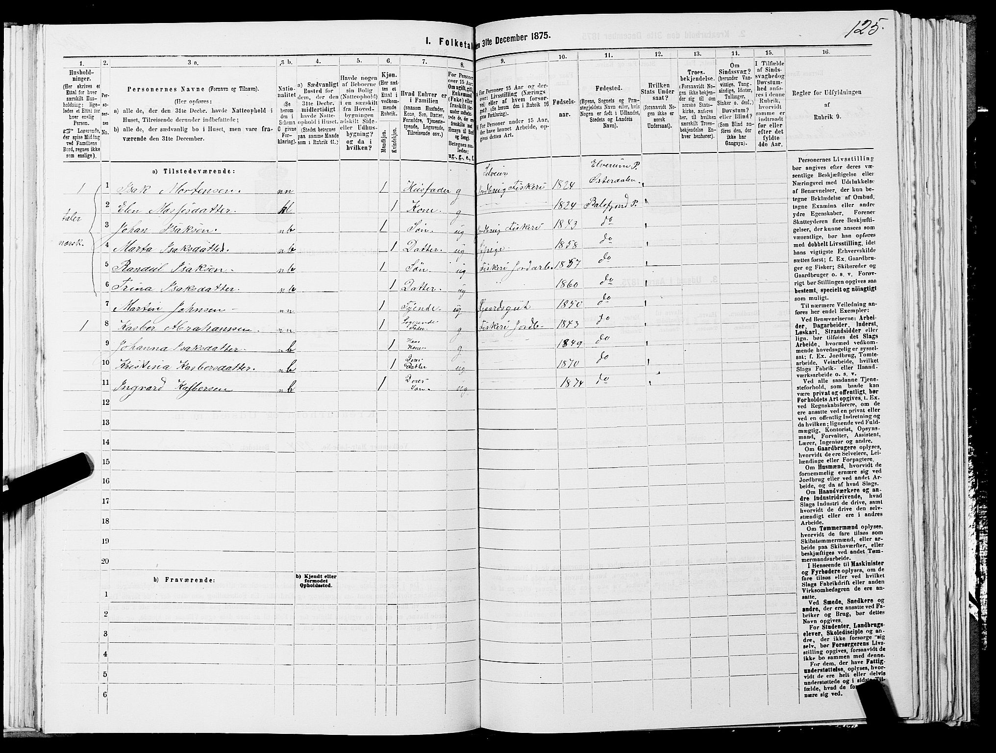 SATØ, Folketelling 1875 for 1933P Balsfjord prestegjeld, 1875, s. 1125