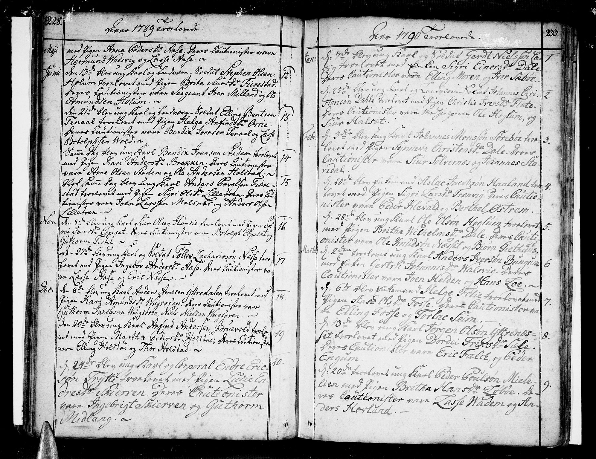 Vik sokneprestembete, AV/SAB-A-81501/H/Haa/Haaa/L0005: Ministerialbok nr. A 5, 1787-1820, s. 232-233