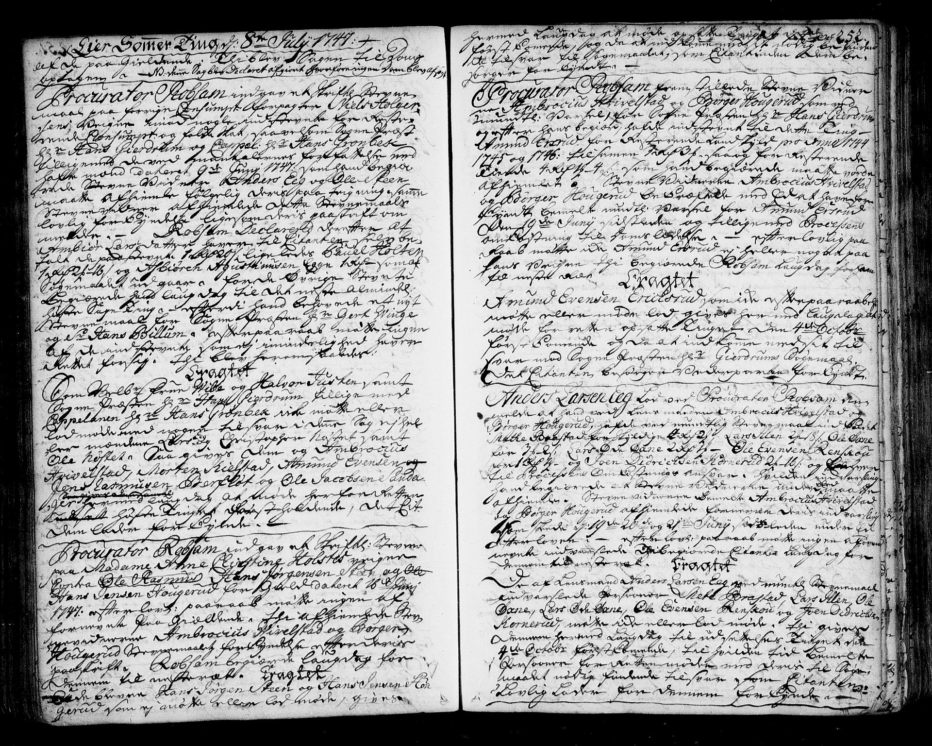 Lier, Røyken og Hurum sorenskriveri, SAKO/A-89/F/Fa/L0051: Tingbok, 1745-1748, s. 252