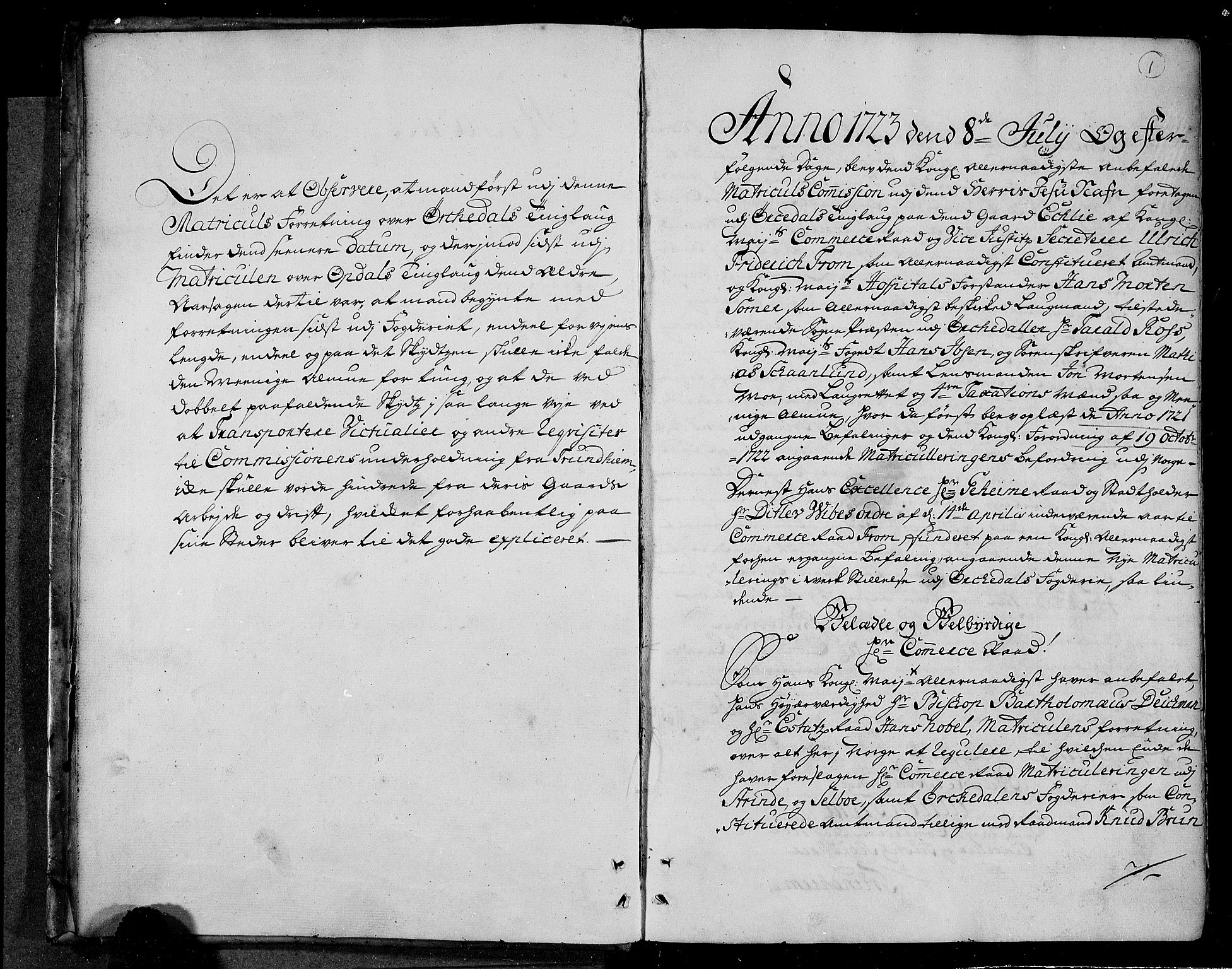 Rentekammeret inntil 1814, Realistisk ordnet avdeling, RA/EA-4070/N/Nb/Nbf/L0156: Orkdal eksaminasjonsprotokoll, 1723, s. 2